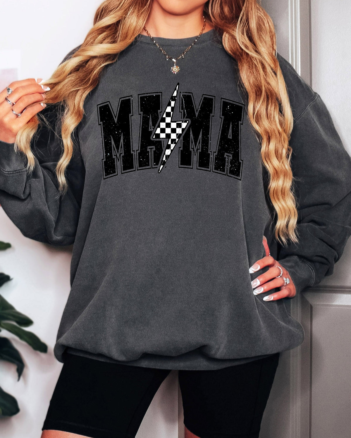 Mama Lightning Comfort Colors Sweatshirt (Condensed), Mom Gift