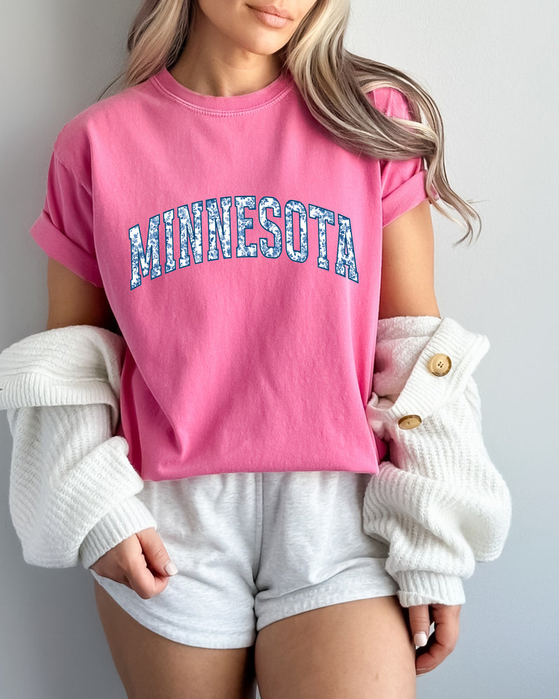 Minnesota State City College Comfort Colors T Shirt (Blue flower)