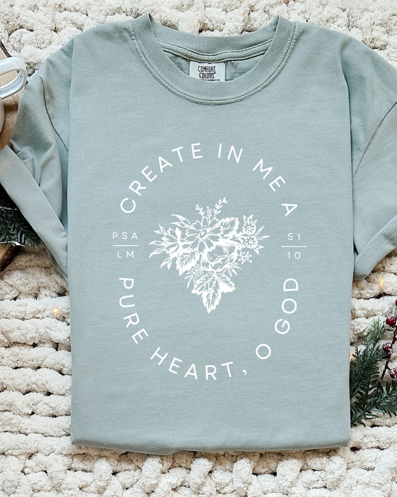Create in me a clean pure Heart Christian Comfort Colors Garment Dyed T Shirt