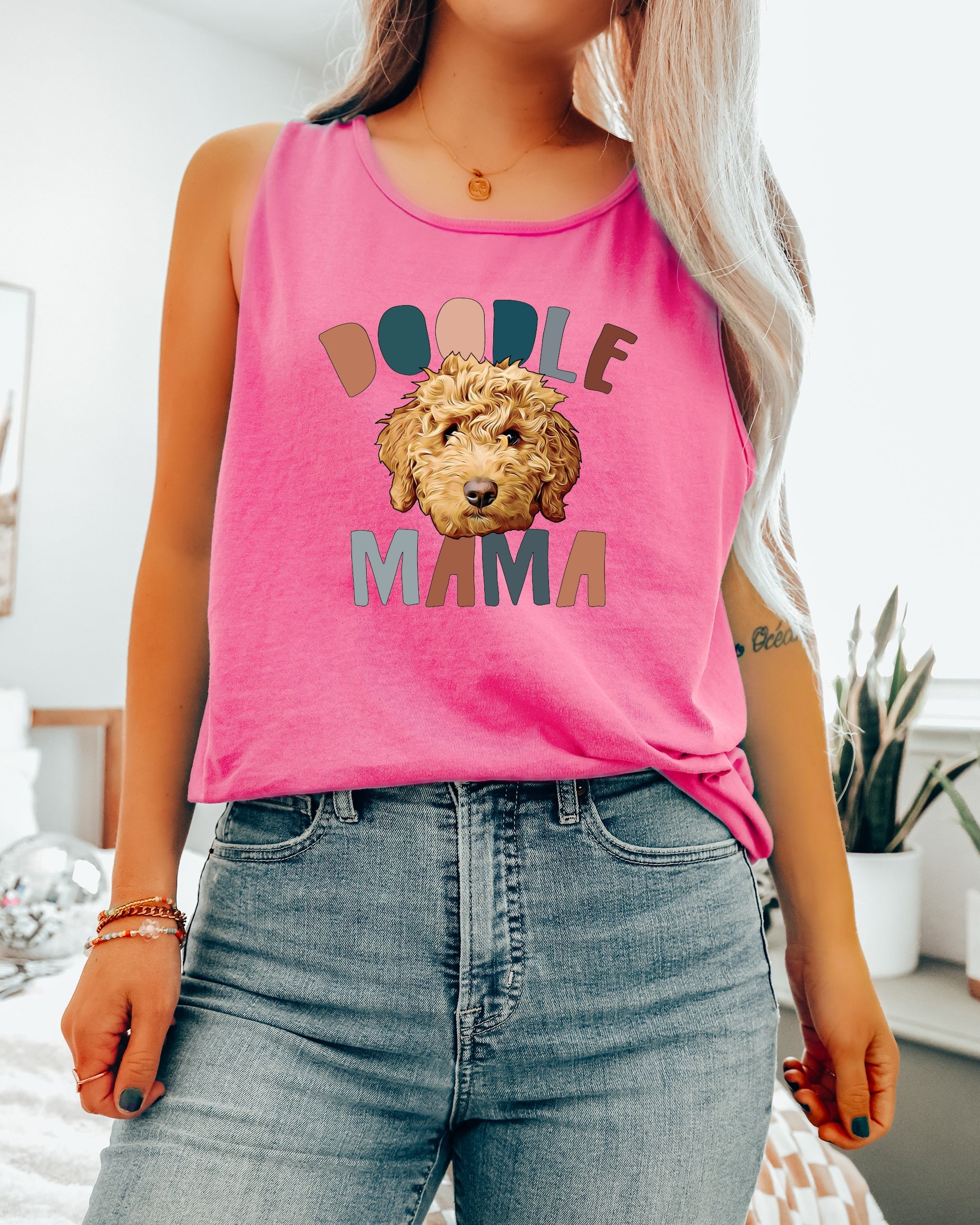 Golden Doodle Dog mom Comfort Colors Tank Top (color)