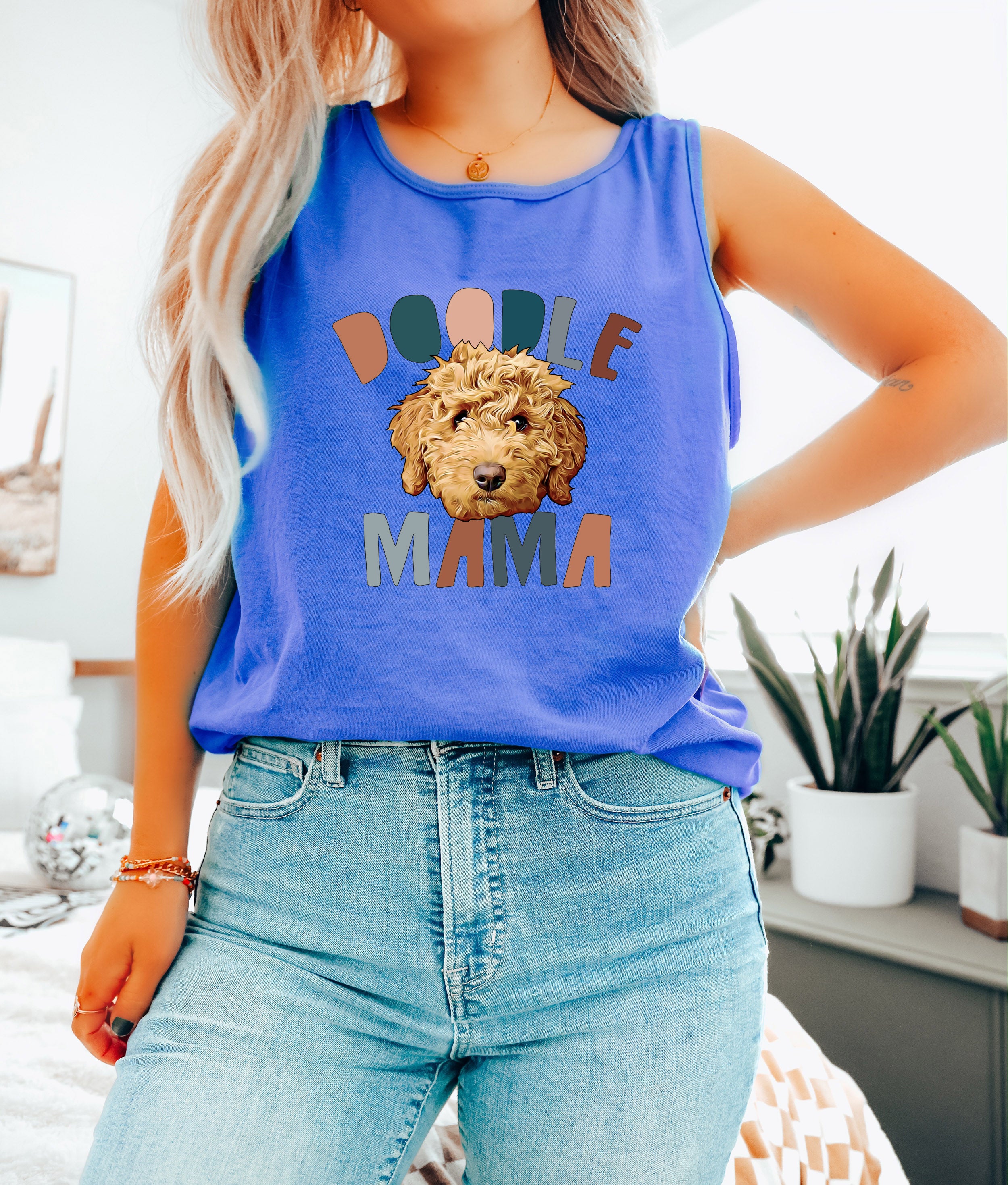 Golden Doodle Dog mom Comfort Colors Tank Top (color)