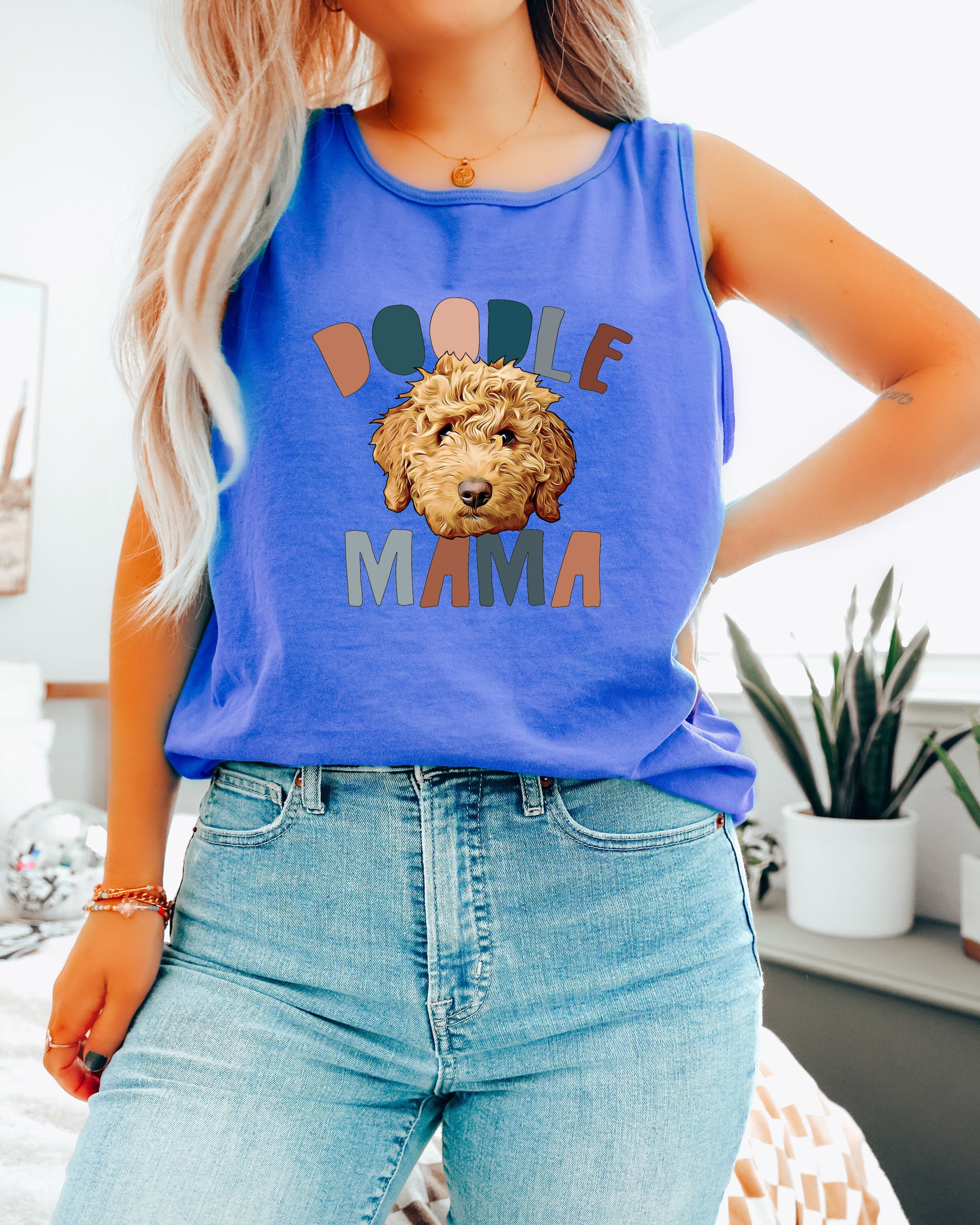 Golden Doodle Dog mom Comfort Colors Tank Top (color)