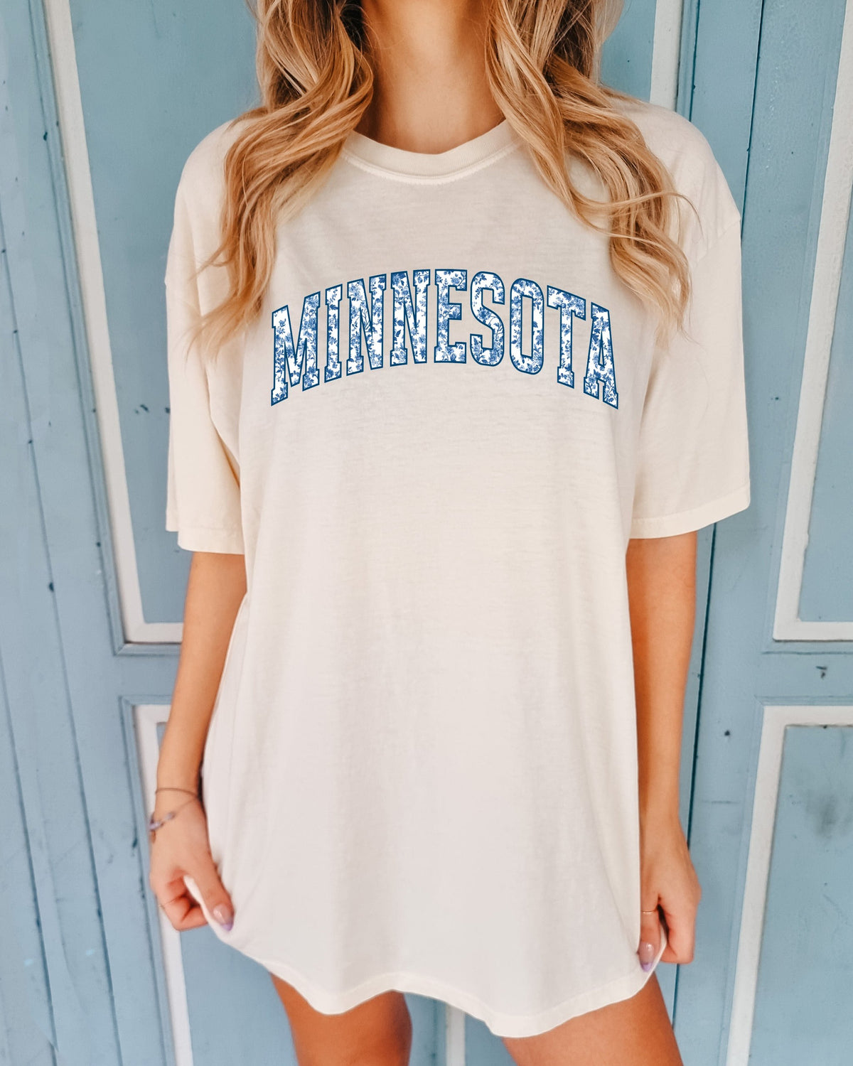 Minnesota Comfort Colors T-Shirt (Blue Flower), State College Travel Gift