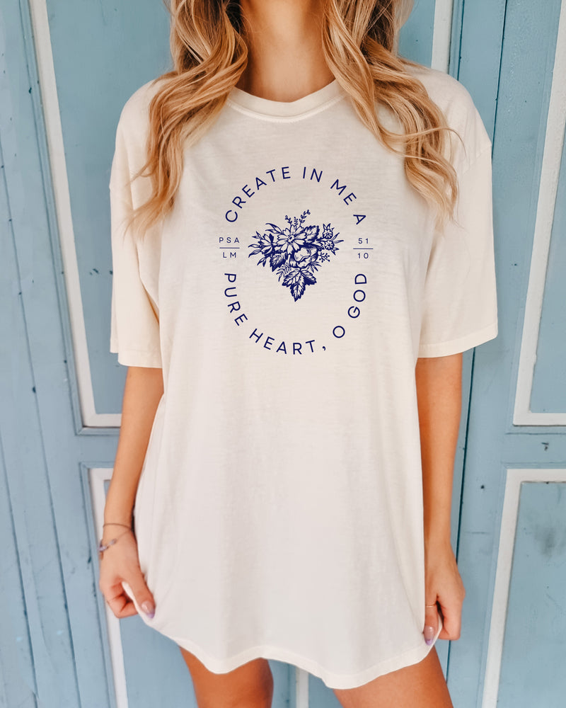 Create in me a clean pure Heart Christian Comfort Colors Garment Dyed T Shirt