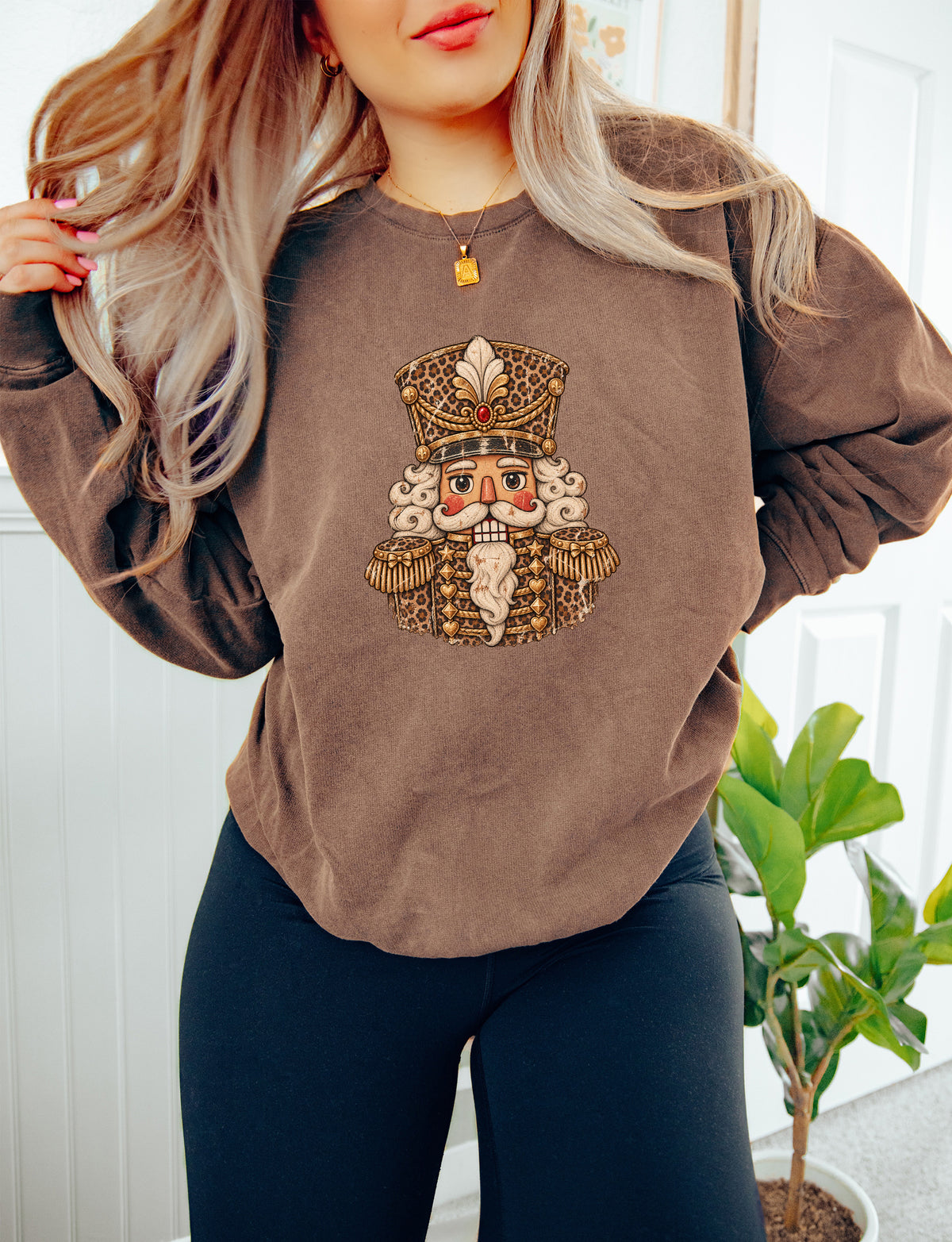 Merry Christmas Leopard Nutcracker Season Comfort Colors Sweatshirt