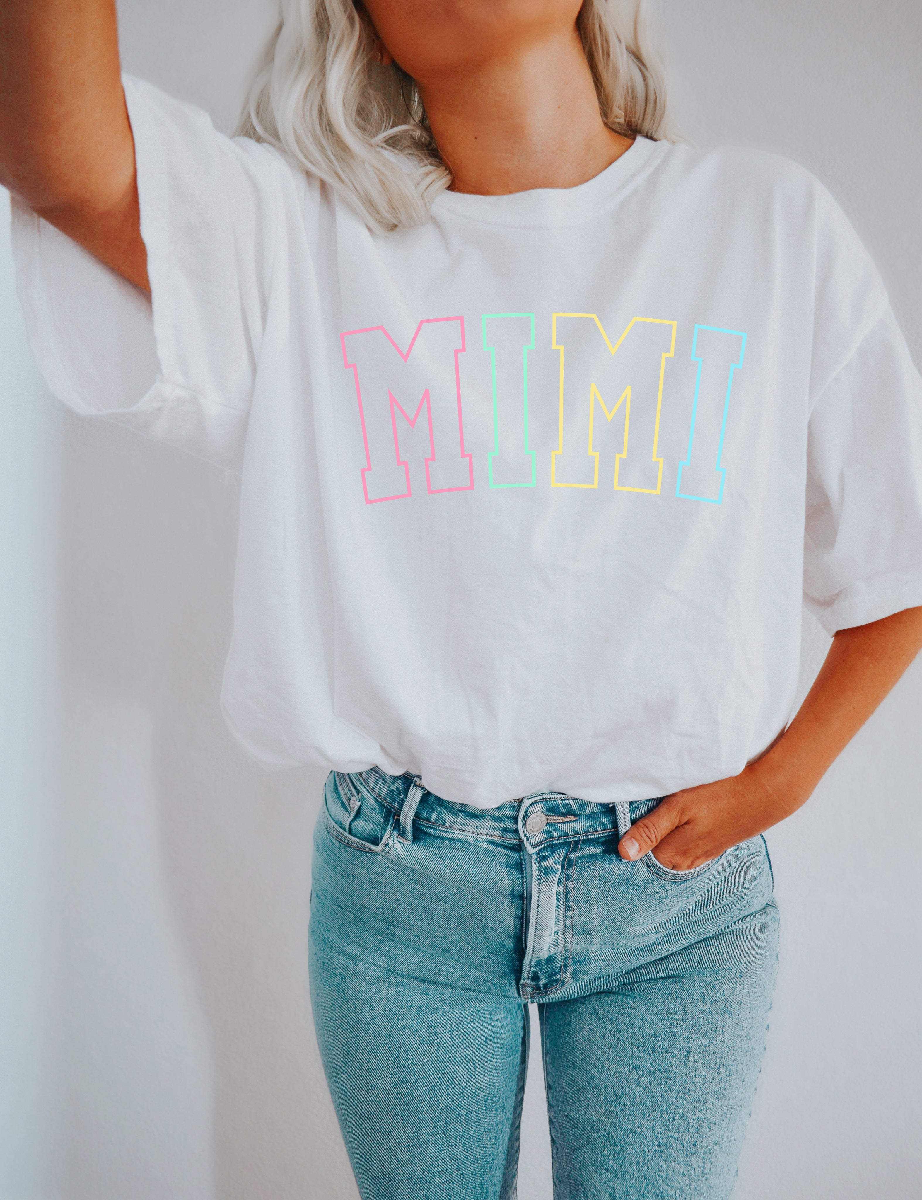 Mimi Grandma Comfort Colors Garment Dyed T Shirt (Outlined color)