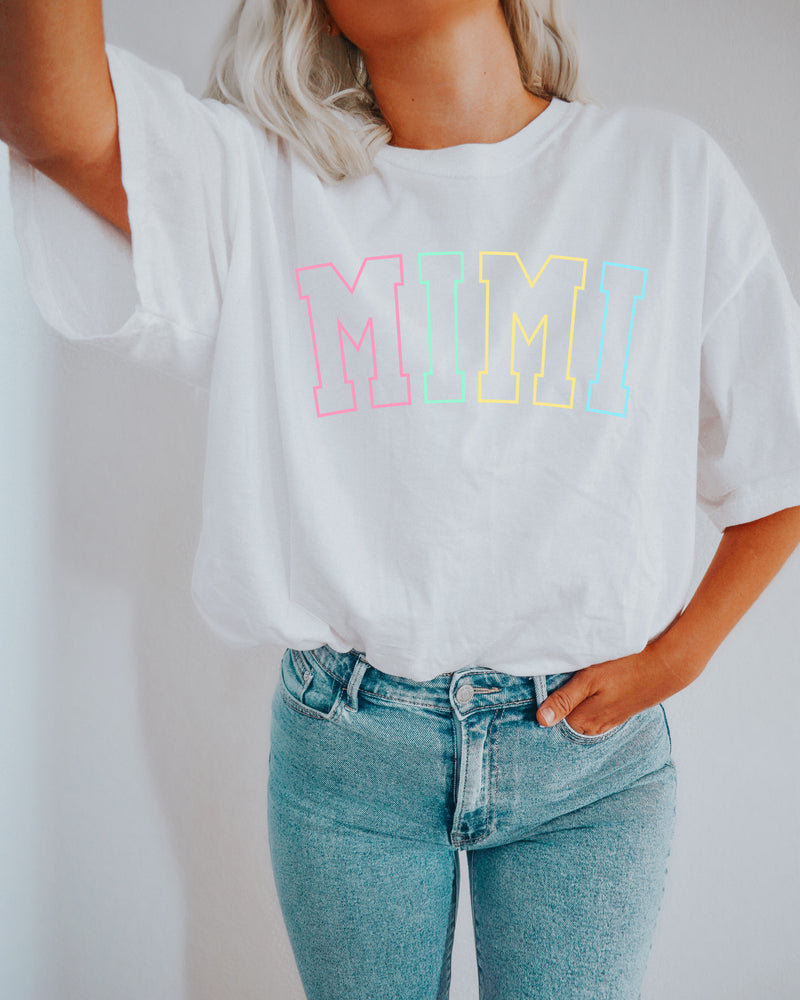 Mimi Grandma Comfort Colors Garment Dyed T Shirt (Outlined color)
