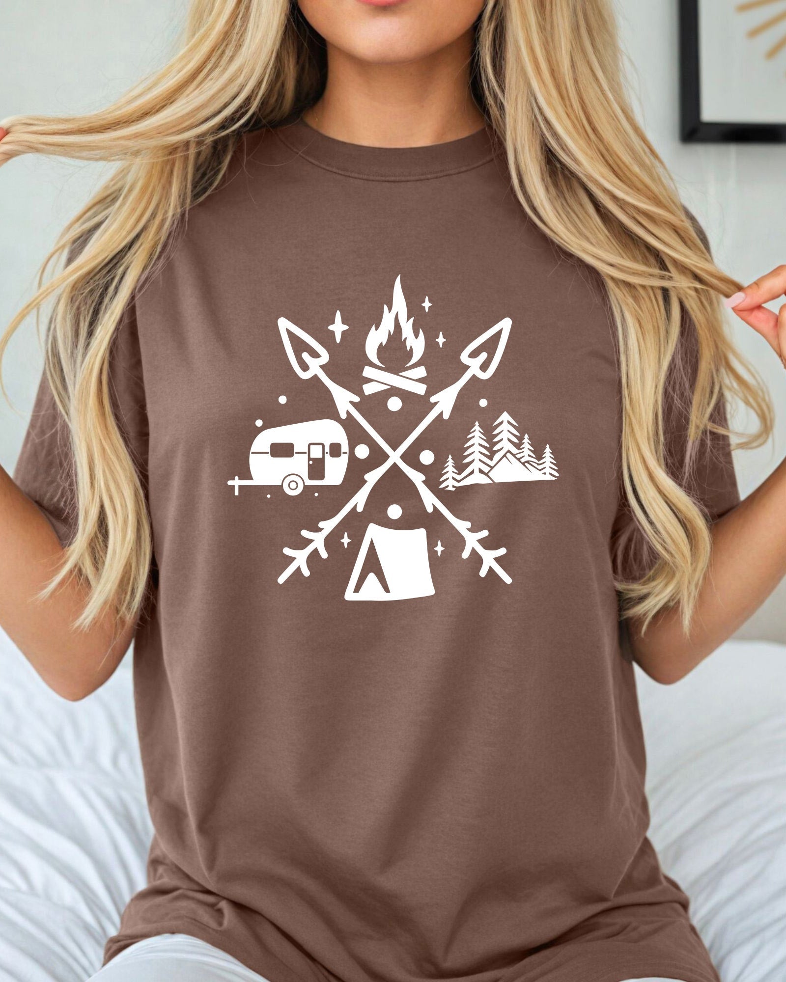 Camping Hiking Comfort Colors T Shirt (X shape)