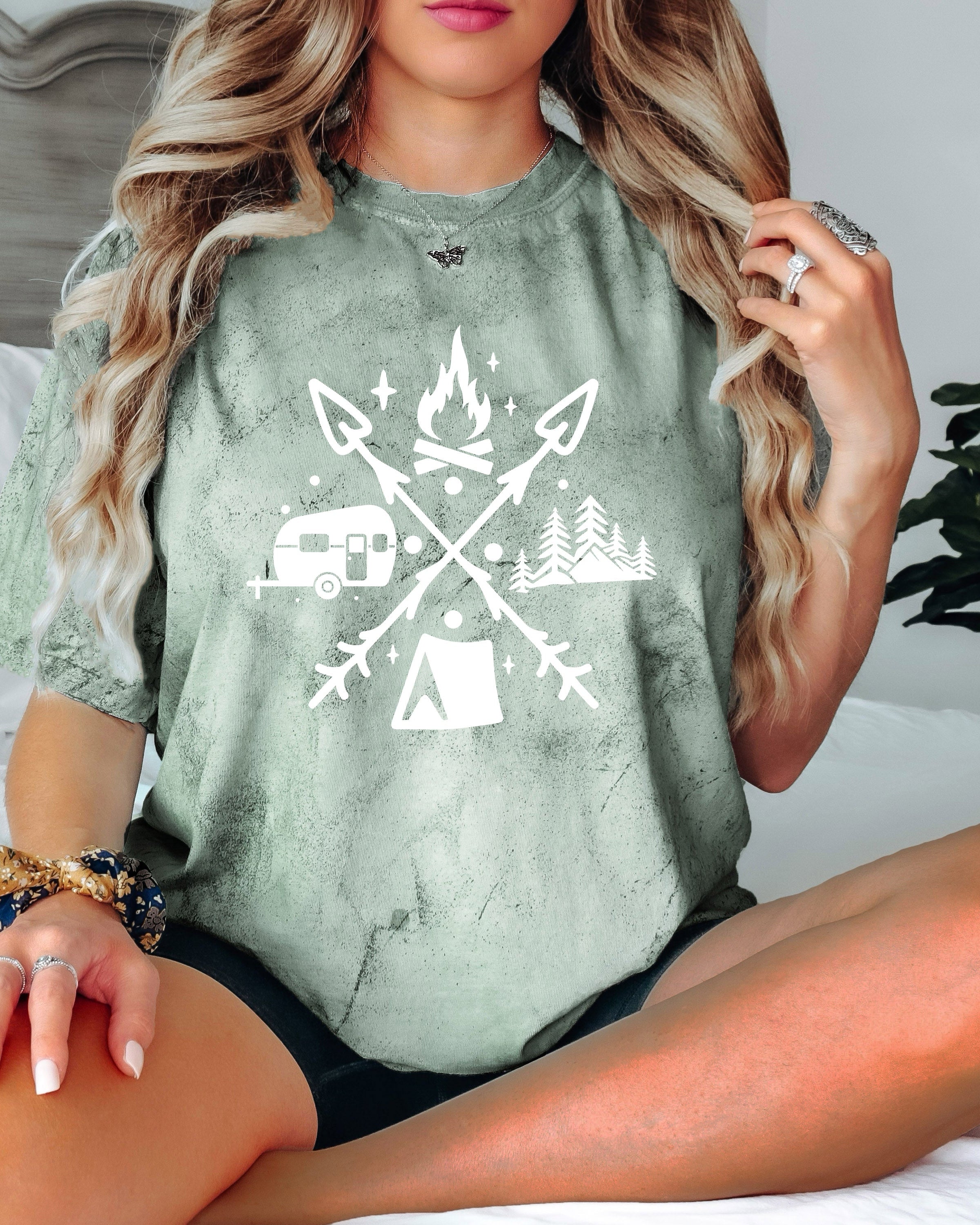Camping Hiking Comfort Colors T Shirt (X shape)