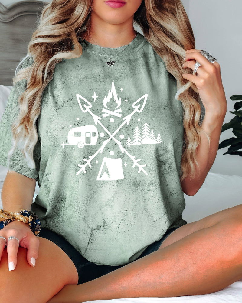 Camping Hiking Comfort Colors T Shirt (X shape)