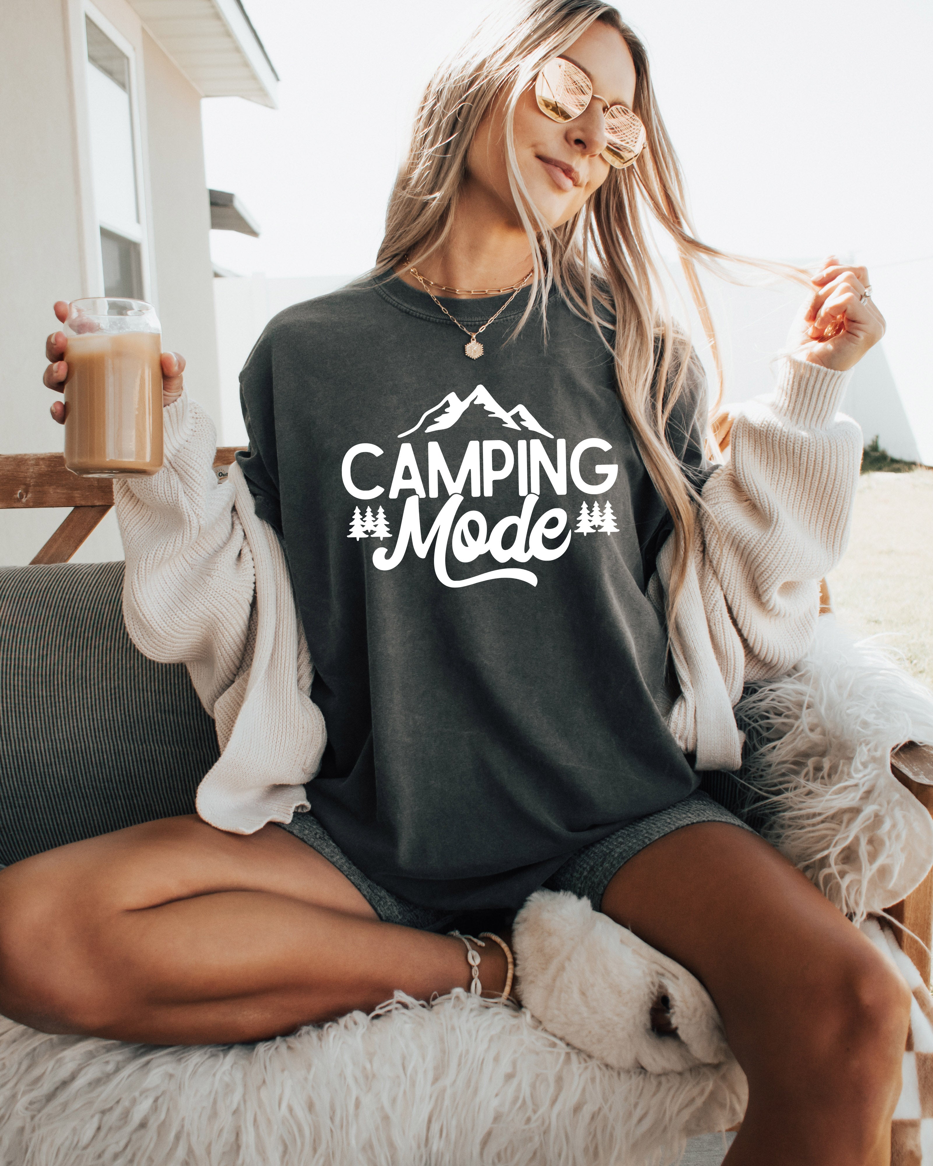 Camping Mode Nature Camping Hiking Garment Dyed Shirt