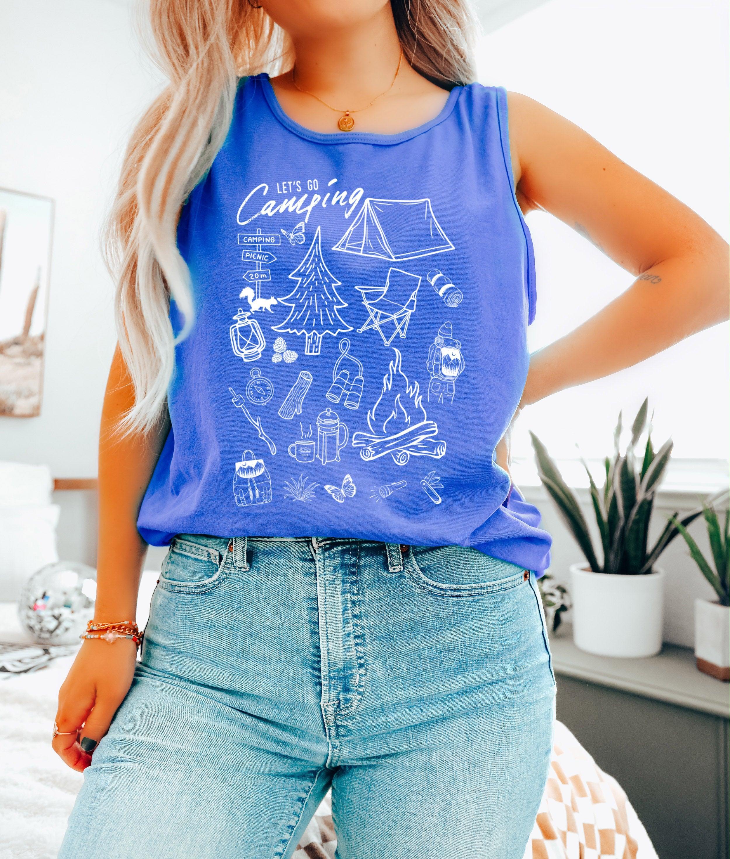 Camping Mountain Hiking Nature Comfort Colors Tank Top (sketches)