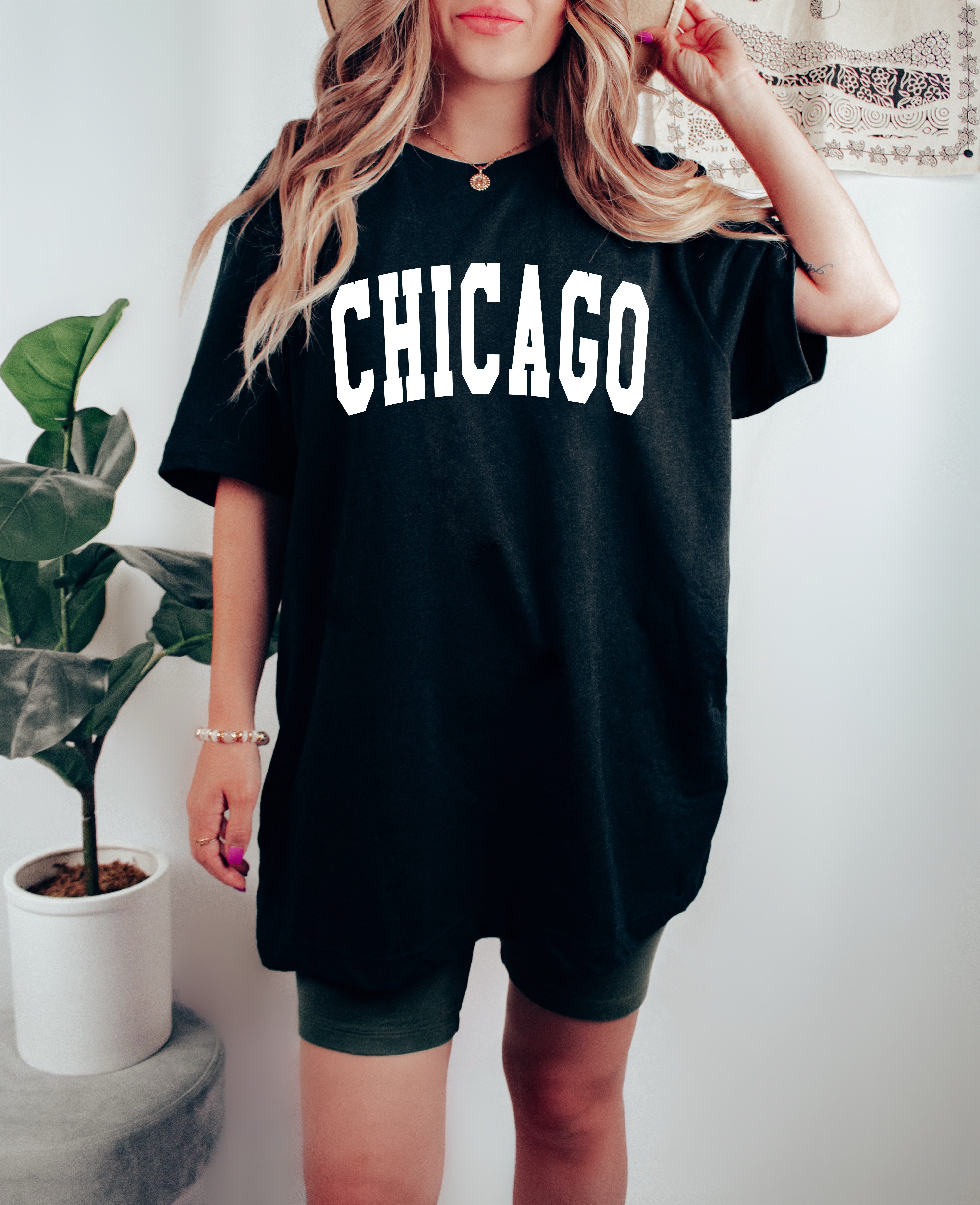 Chicago Illinois State City Comfort Colors T Shirt (Condensed Font)