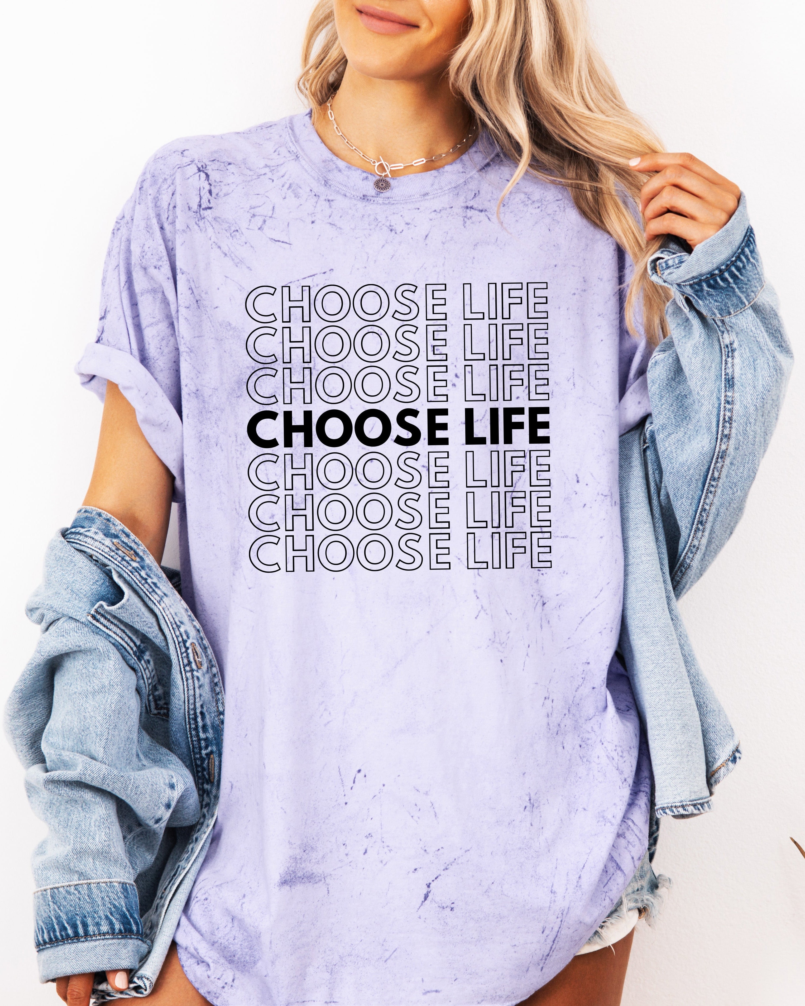 Choose Life Christian Comfort Colors Garment Dyed Christian T Shirt (Repeat)