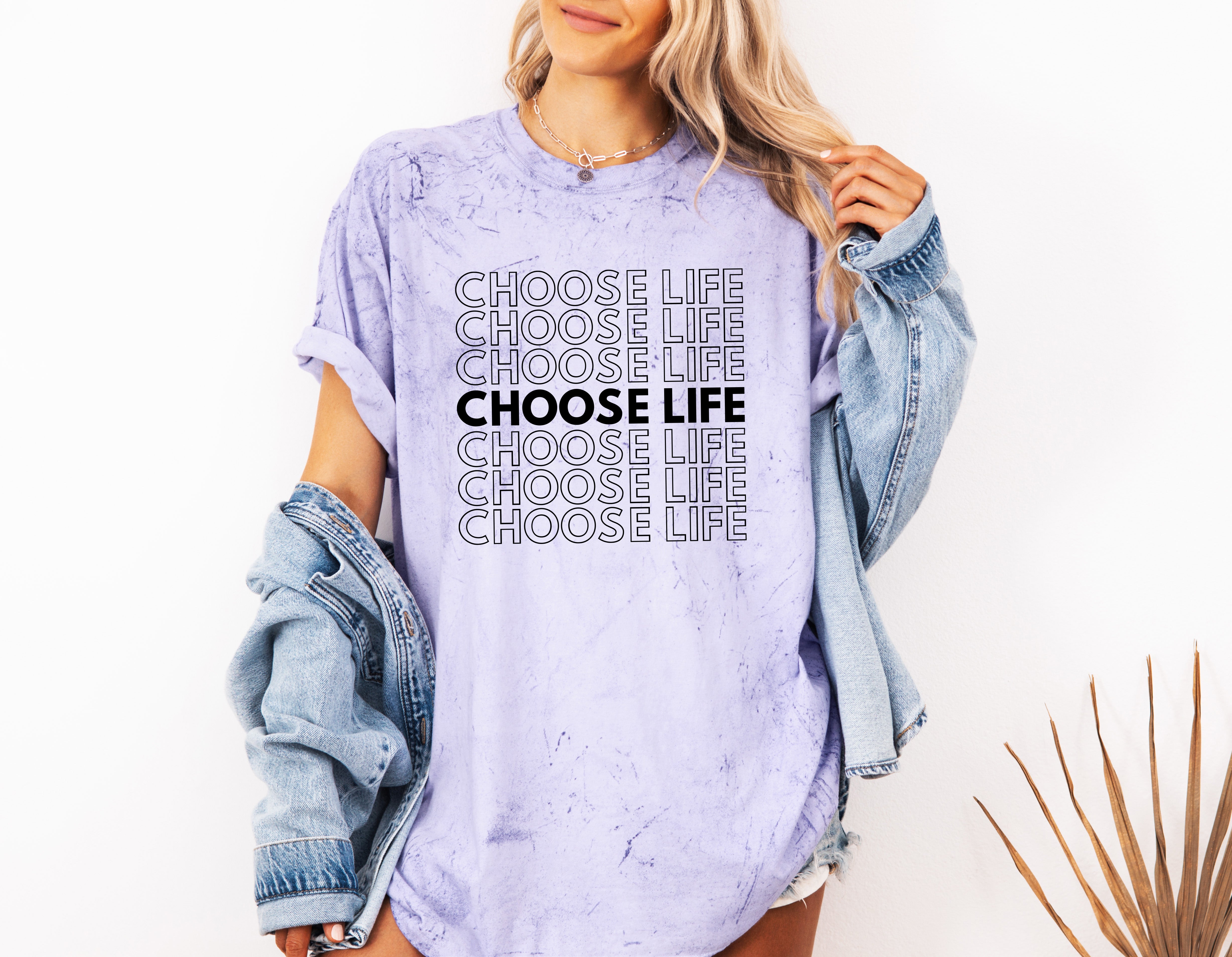 Choose Life Christian Comfort Colors Garment Dyed Christian T Shirt (Repeat)