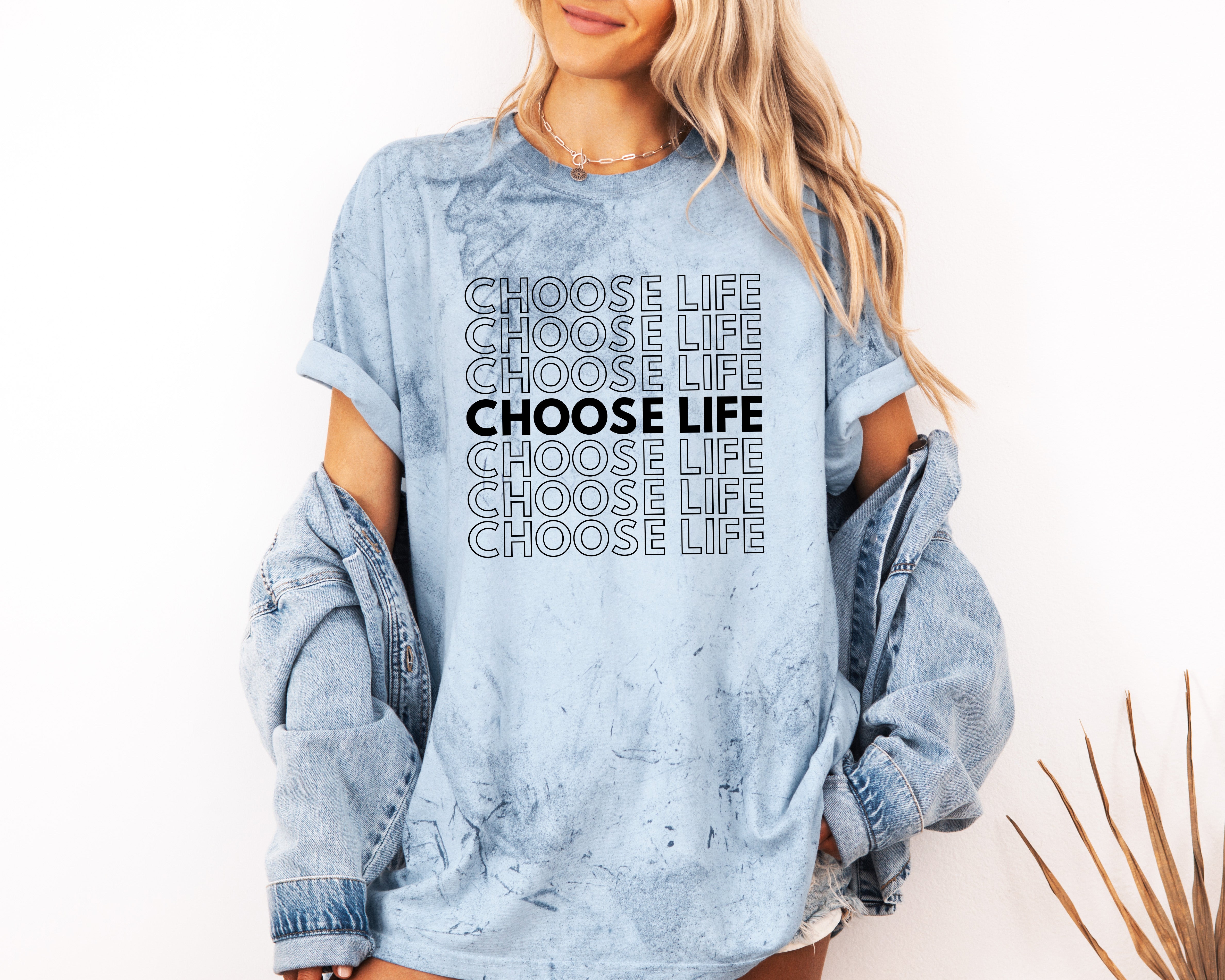 Choose Life Christian Comfort Colors Garment Dyed Christian T Shirt (Repeat)
