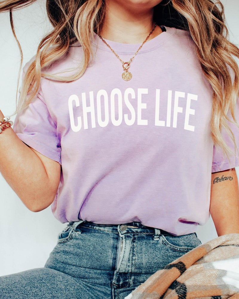 Choose Life Christian Comfort Colors T Shirt | Baby rights