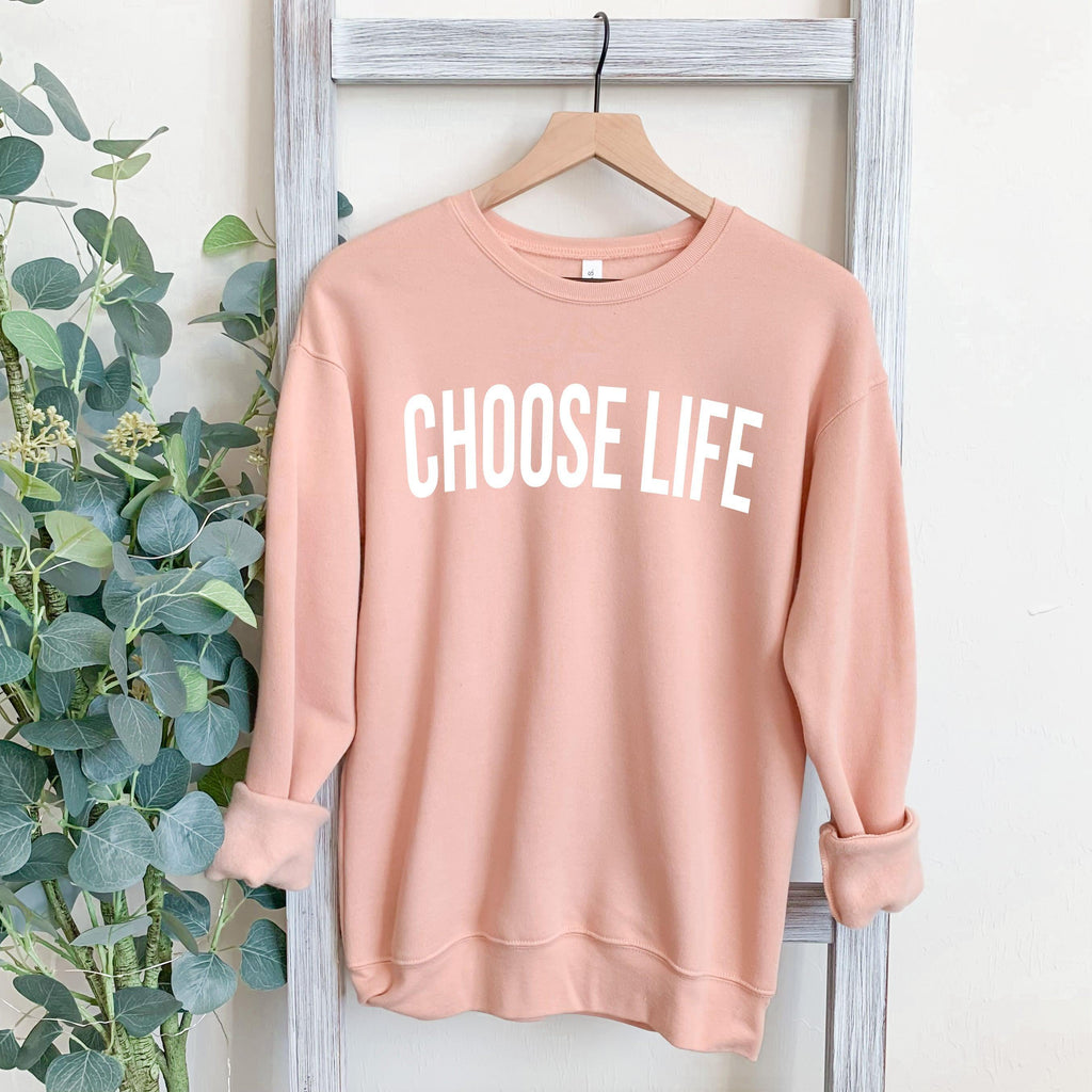 Choose Life Christian Sponge Fleece Crewneck Sweatshirt