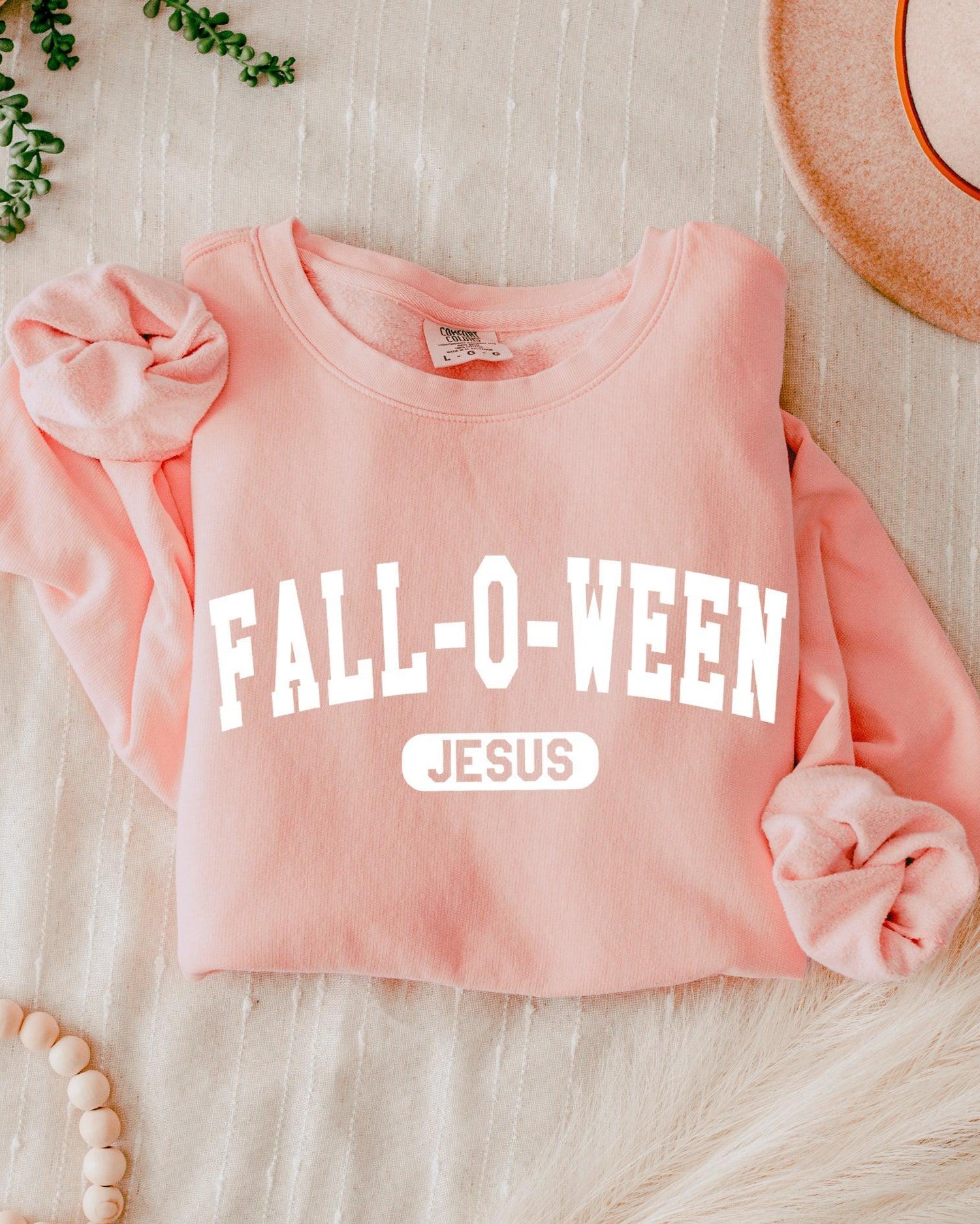 Christian Fall-o-ween Jesus Thanksgiving day Fall Garment Dyed Comfort Colors Sweatshirt