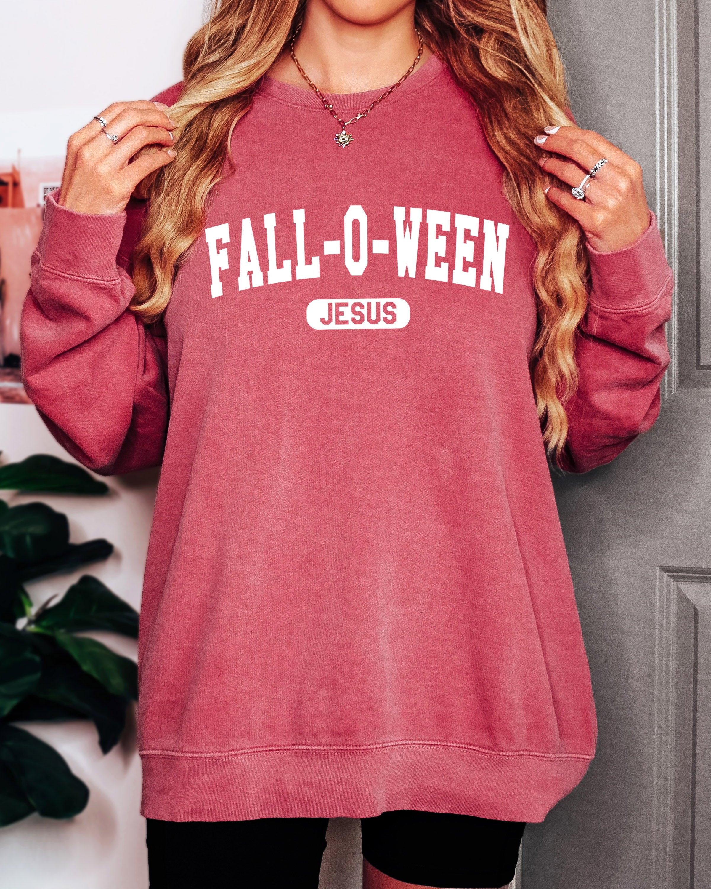 Christian Fall-o-ween Jesus Thanksgiving day Fall Garment Dyed Comfort Colors Sweatshirt