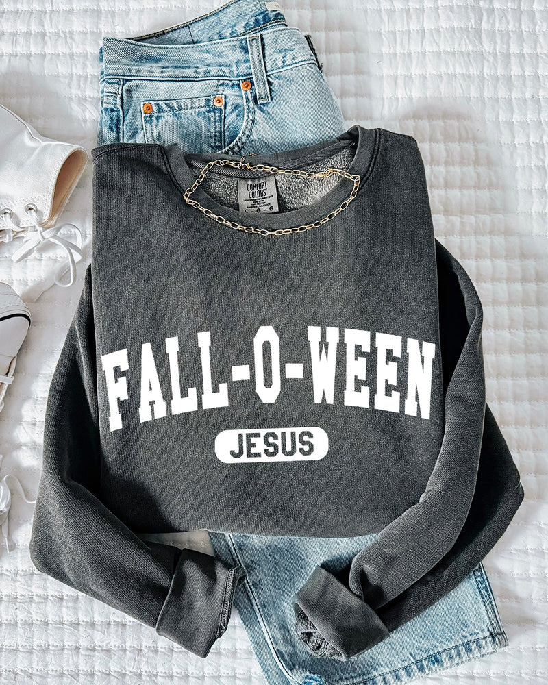 Christian Fall-o-ween Jesus Thanksgiving day Fall Garment Dyed Comfort Colors Sweatshirt