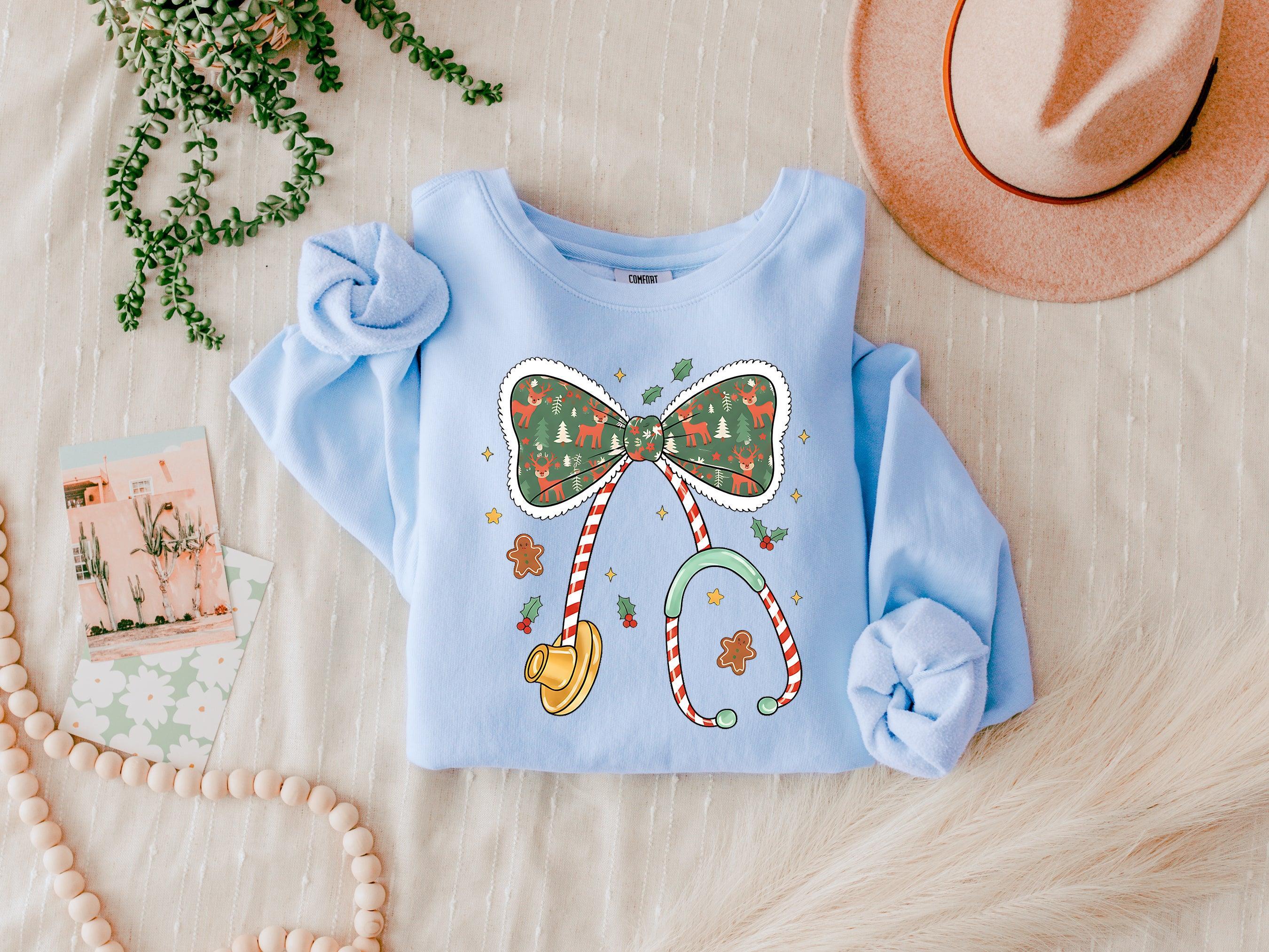 Christmas Nurse Doctor Medical Team Gift Winter Holiday Garment Dyed Comfort Colors Sweatshirt