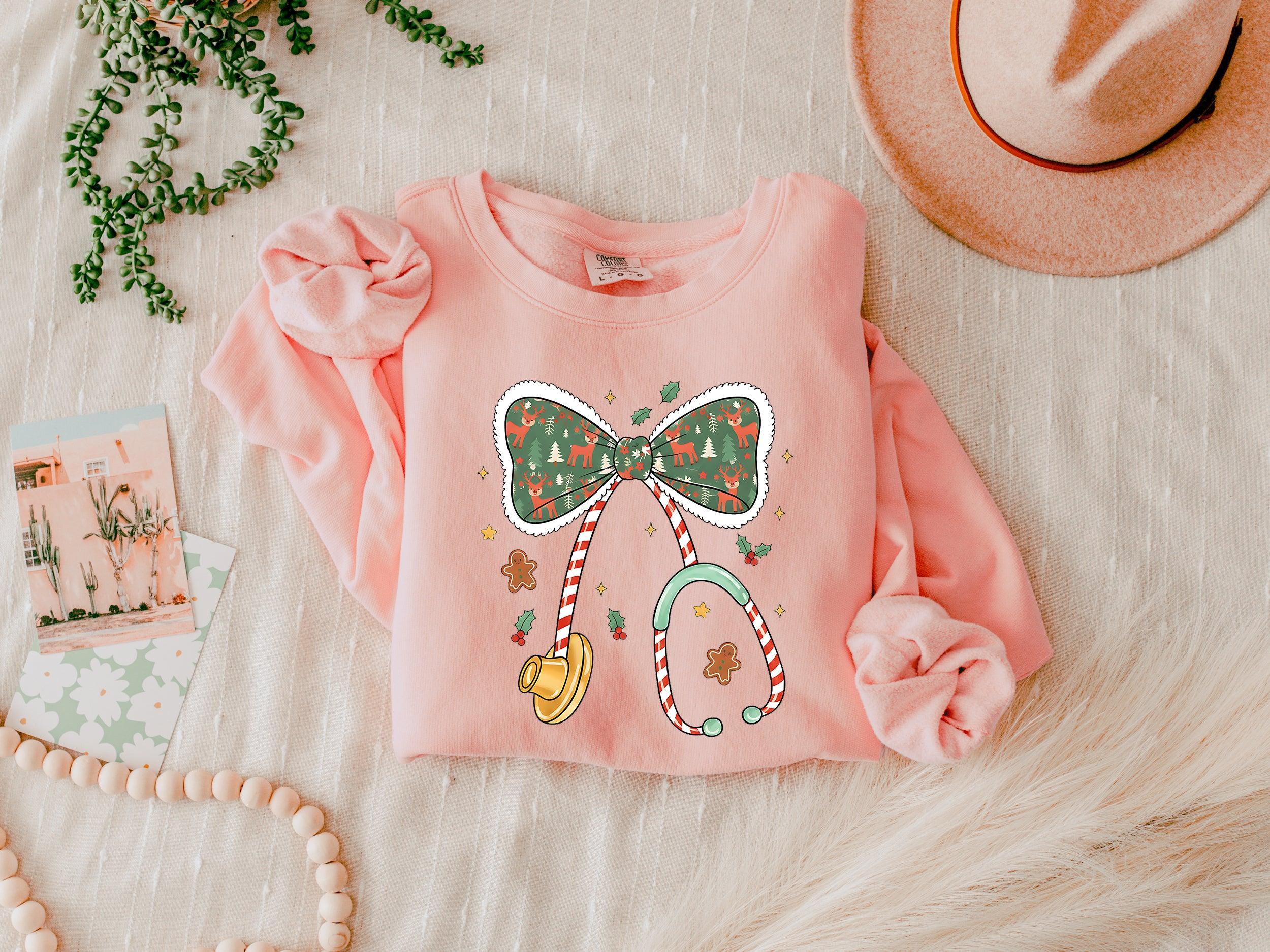 Christmas Nurse Doctor Medical Team Gift Winter Holiday Garment Dyed Comfort Colors Sweatshirt