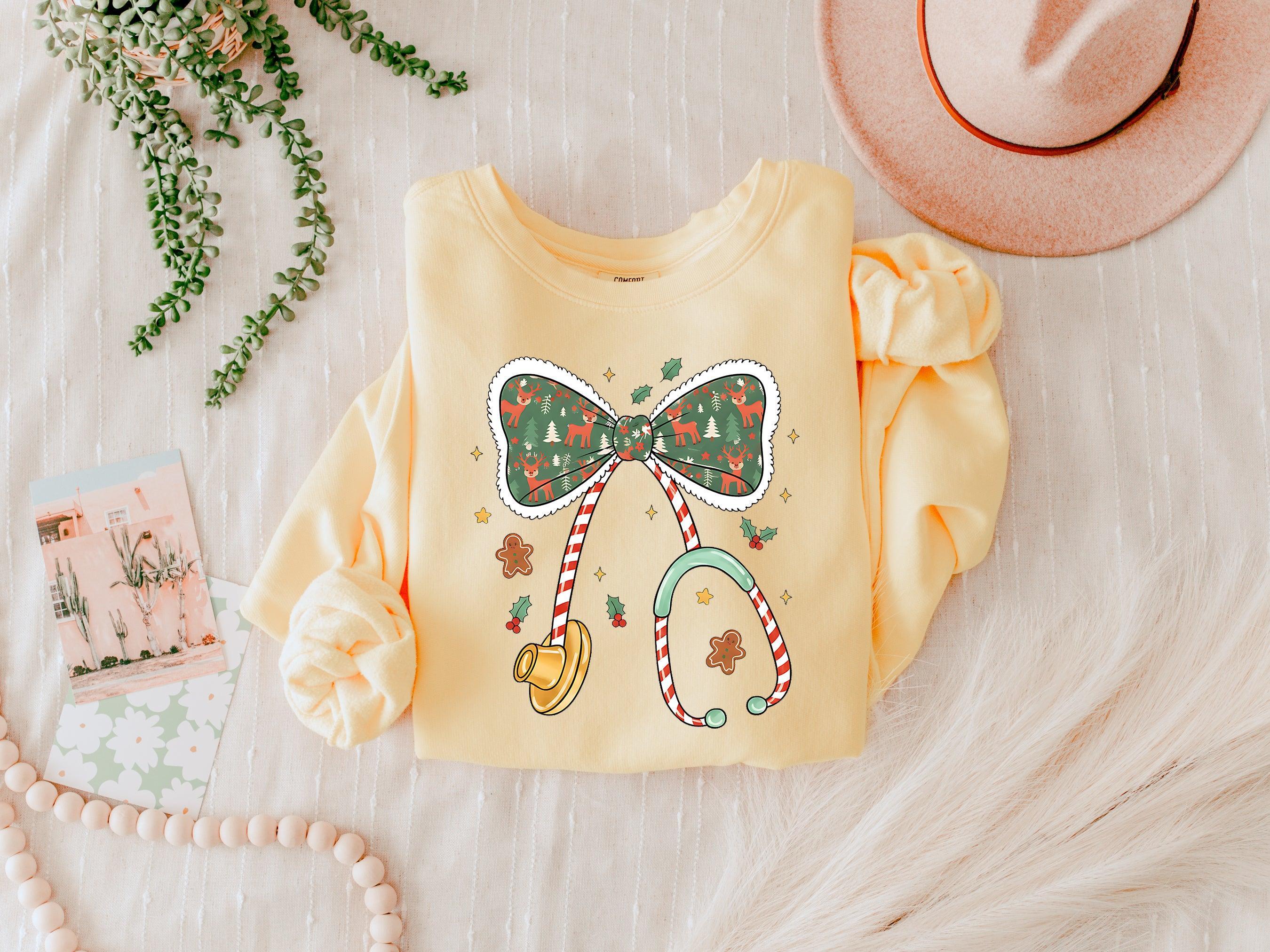 Christmas Nurse Doctor Medical Team Gift Winter Holiday Garment Dyed Comfort Colors Sweatshirt