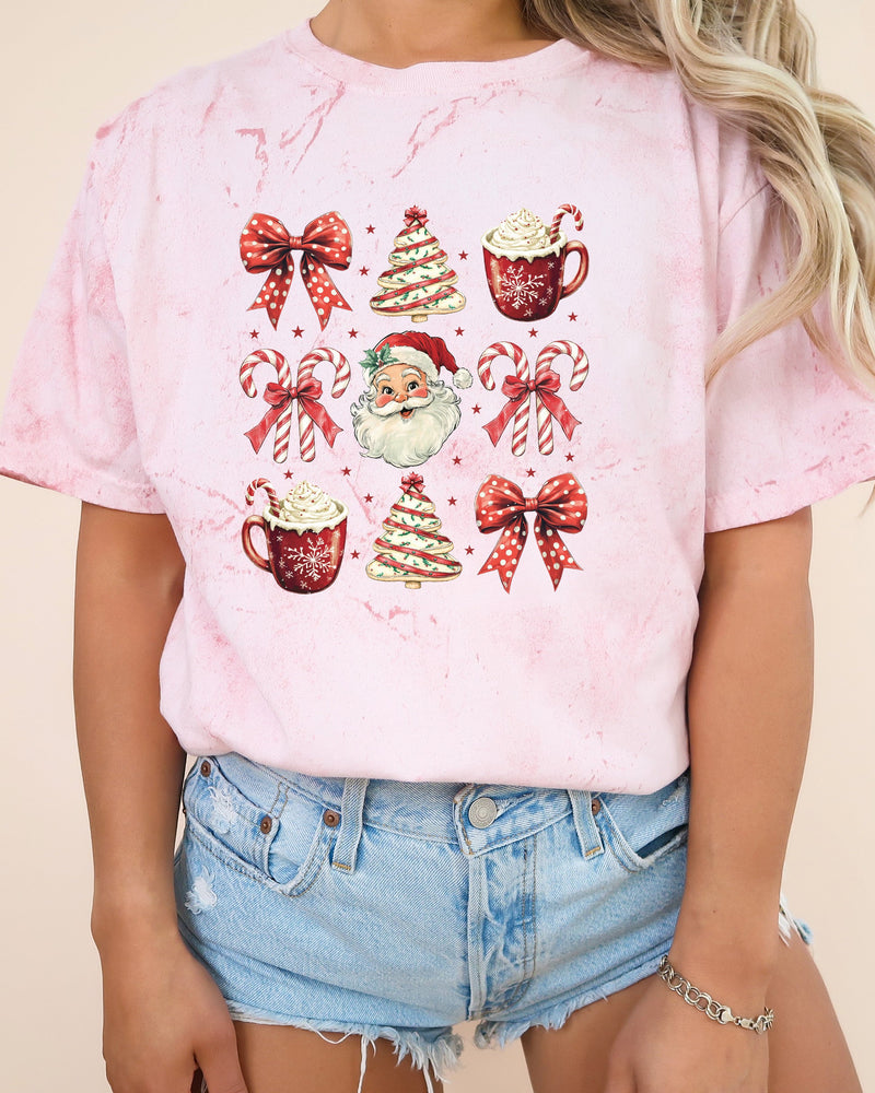 Christmas Tree Santa Hot Chocolate Christmas fall winter Comfort Colors Garment Dyed T Shirt