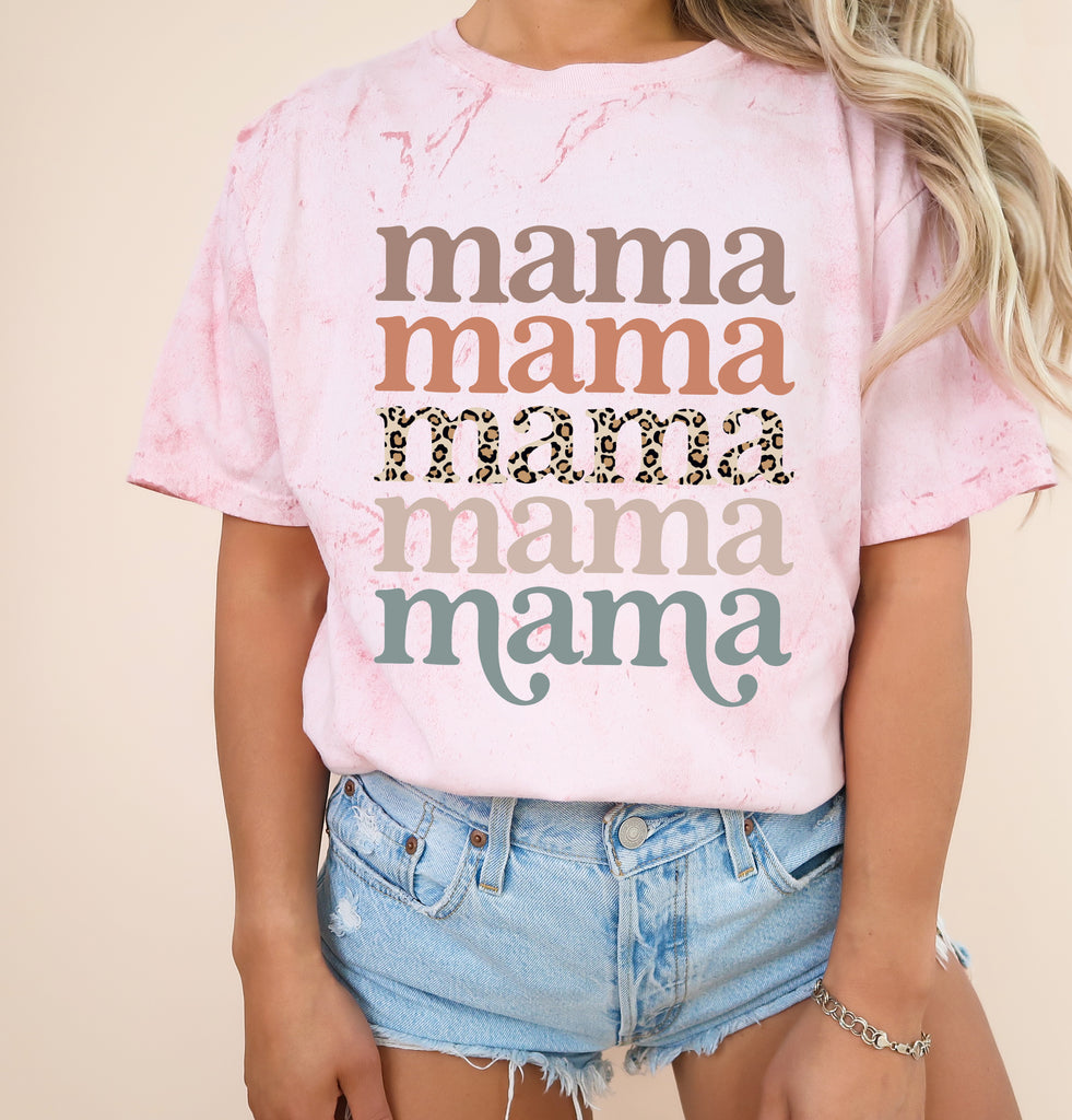 Mama Leopard Comfort Colors T Shirt