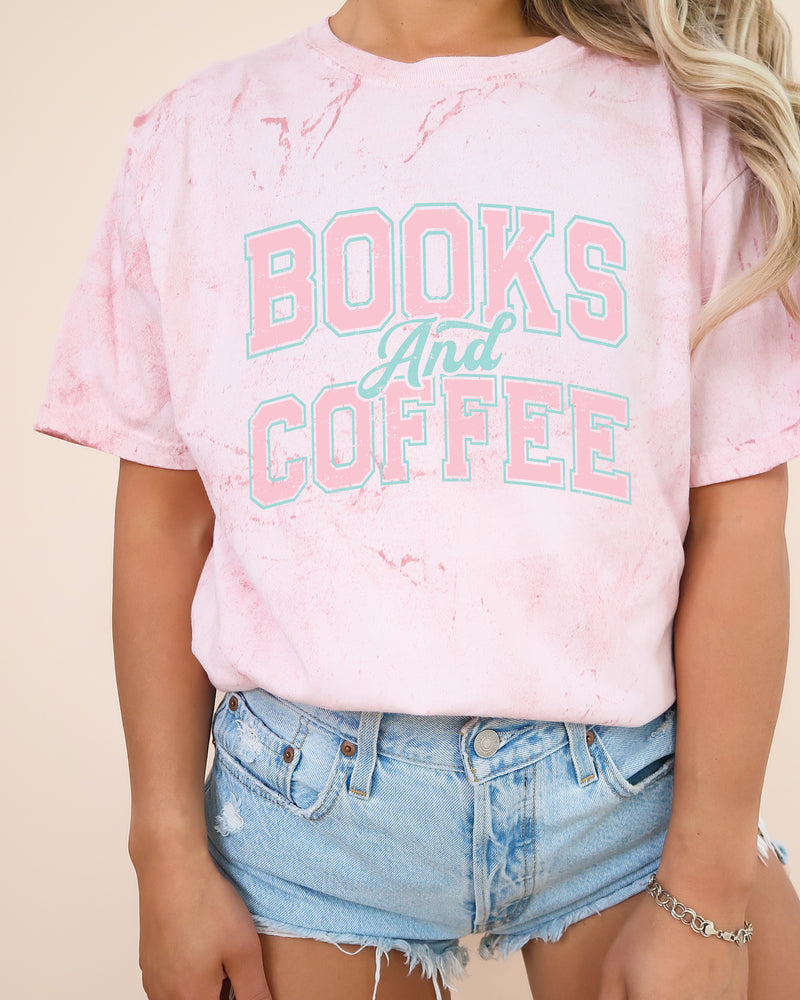 Books and Coffee Comfort Colors Garment Dyed T Shirt