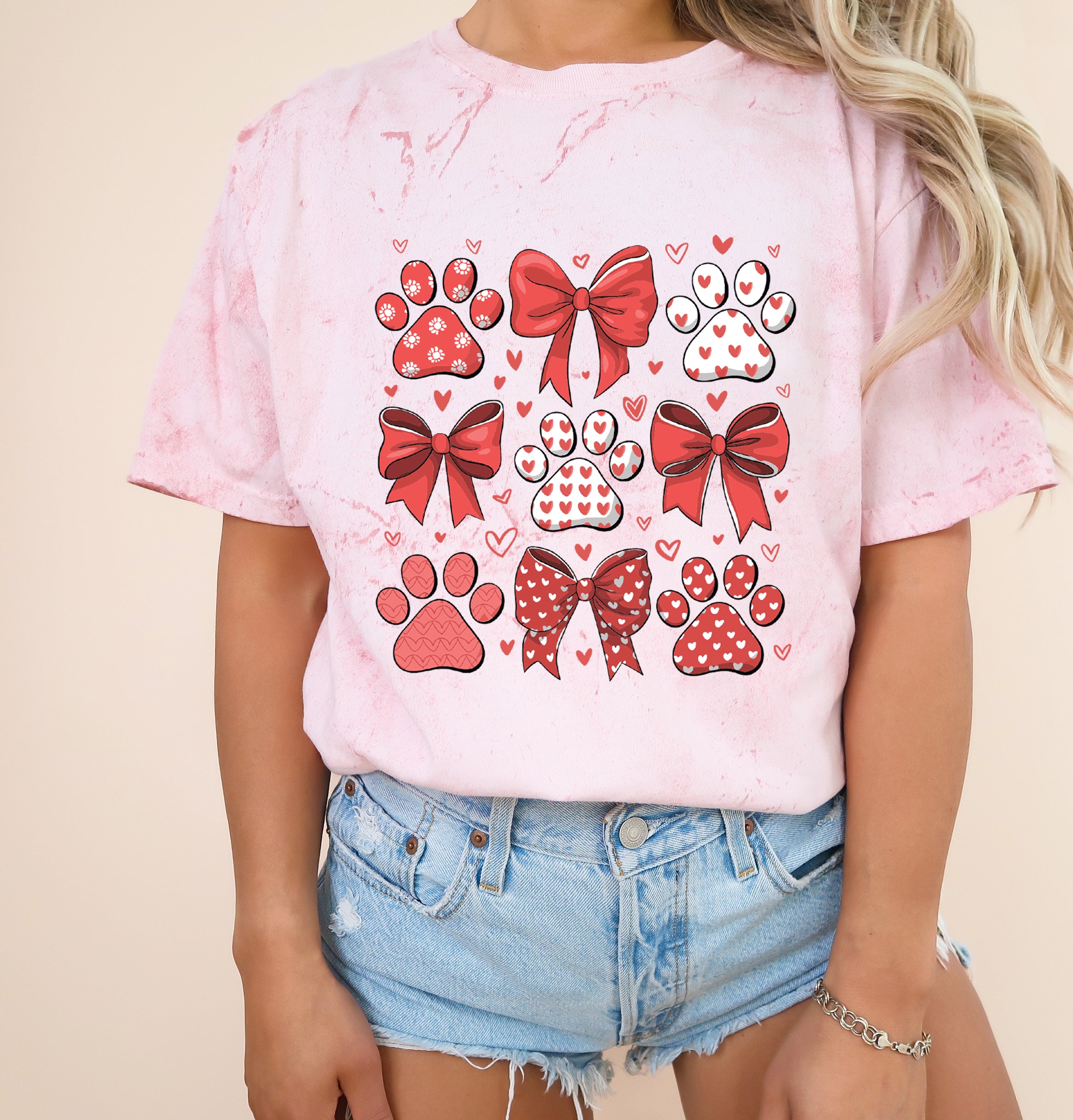 Paw Dog Mom Valentine's day Comfort Colors T Shirt