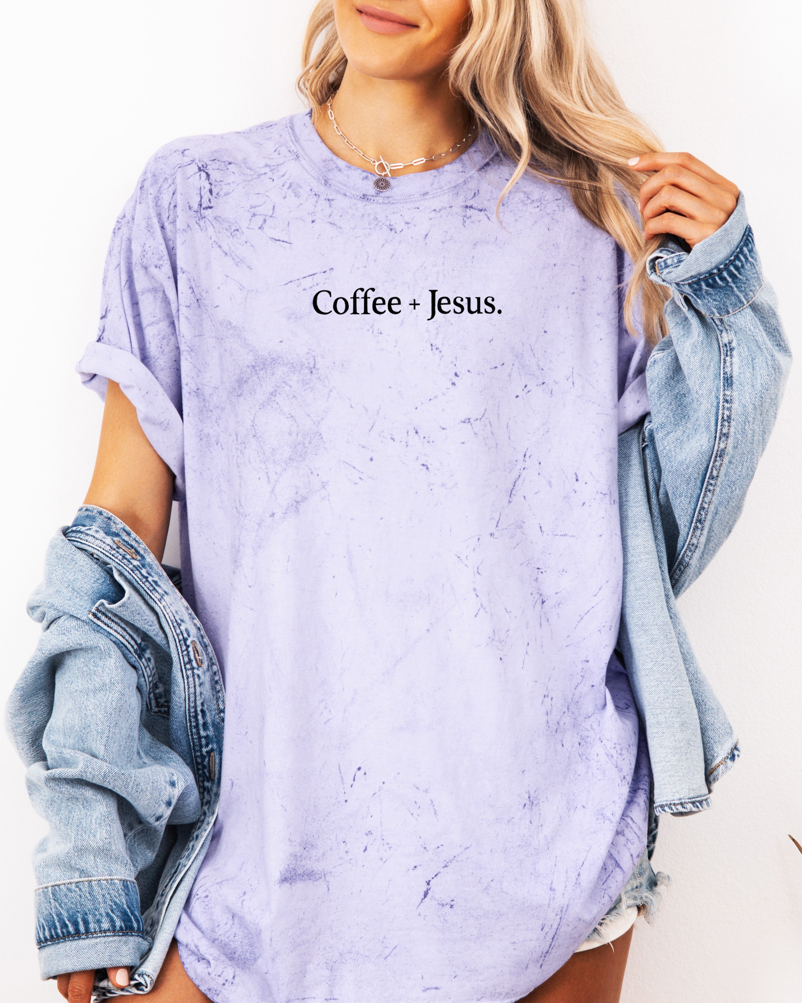 Coffee + Jesus Fall Thanksgiving day Christmas Autumn Comfort Colors Garment Dyed T Shirt