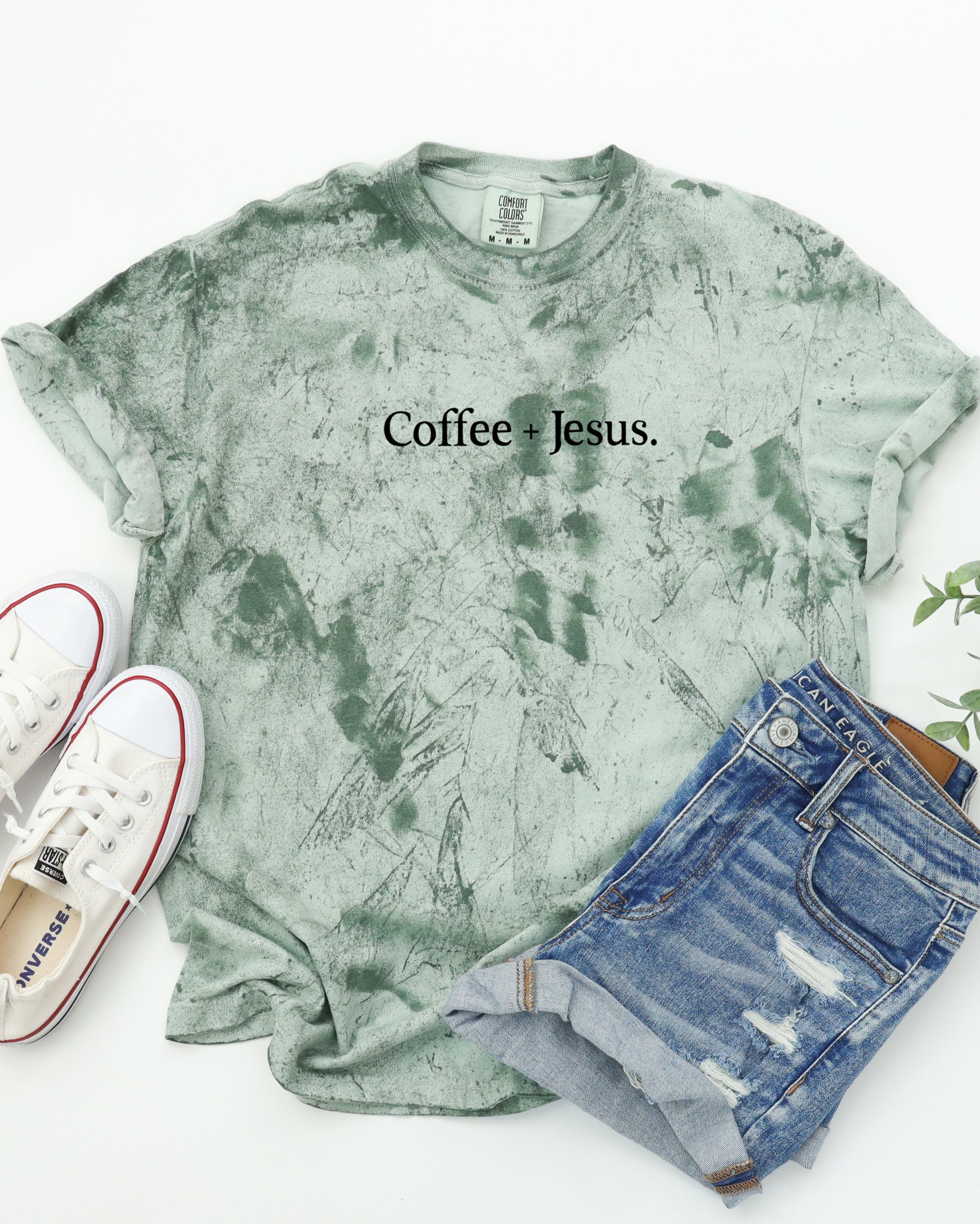 Coffee + Jesus Fall Thanksgiving day Christmas Autumn Comfort Colors Garment Dyed T Shirt