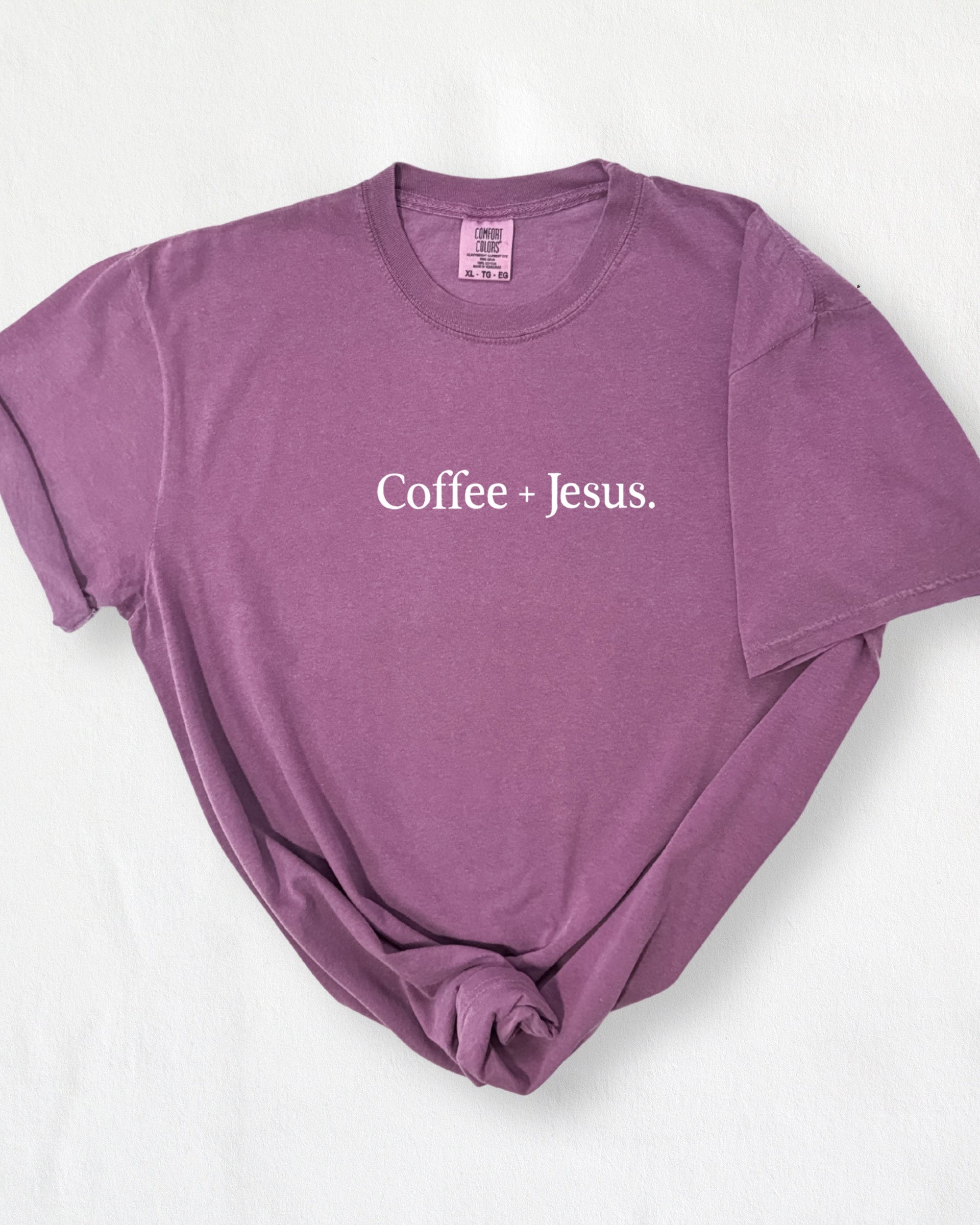 Coffee + Jesus Fall Thanksgiving day Christmas Autumn Comfort Colors Garment Dyed T Shirt