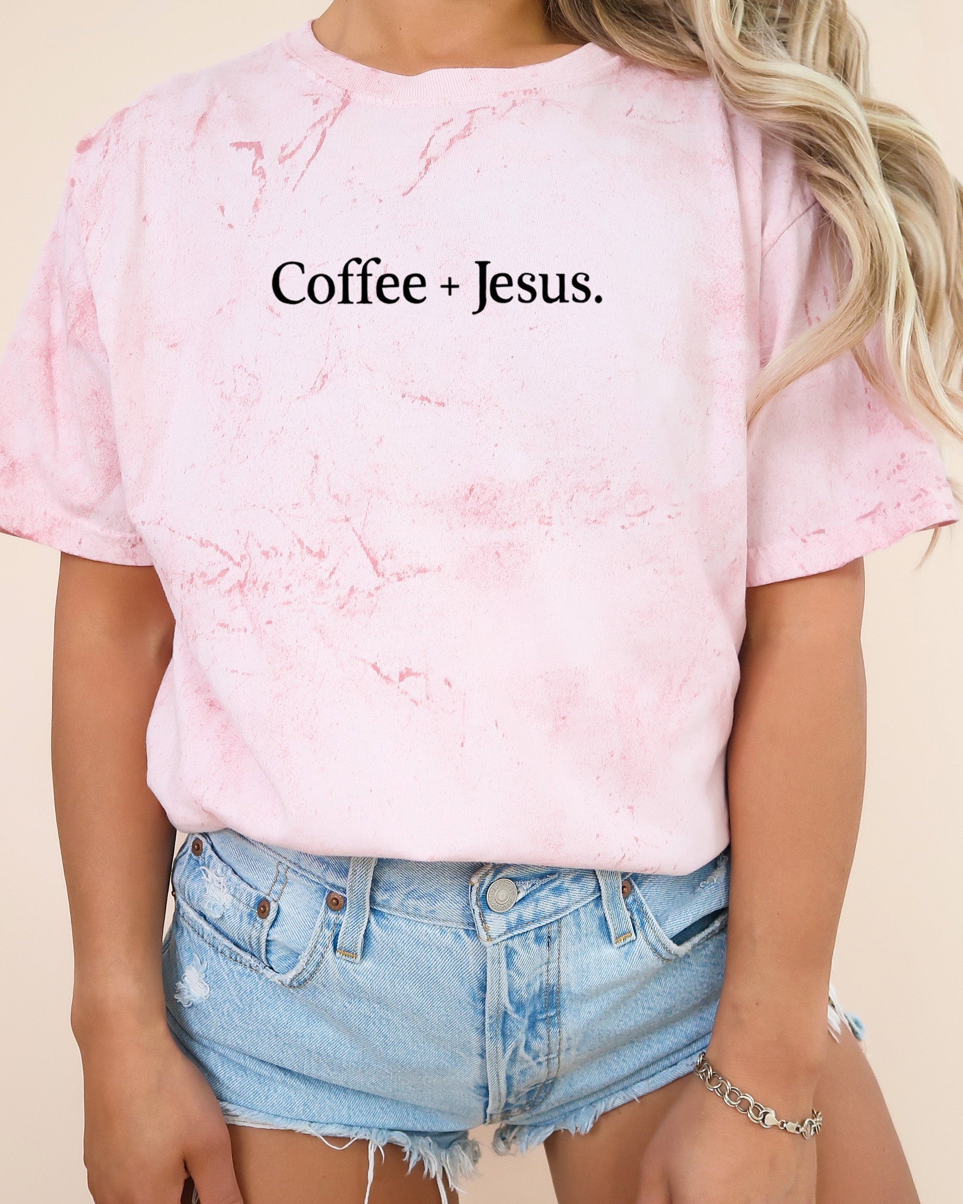 Coffee + Jesus Fall Thanksgiving day Christmas Autumn Comfort Colors Garment Dyed T Shirt