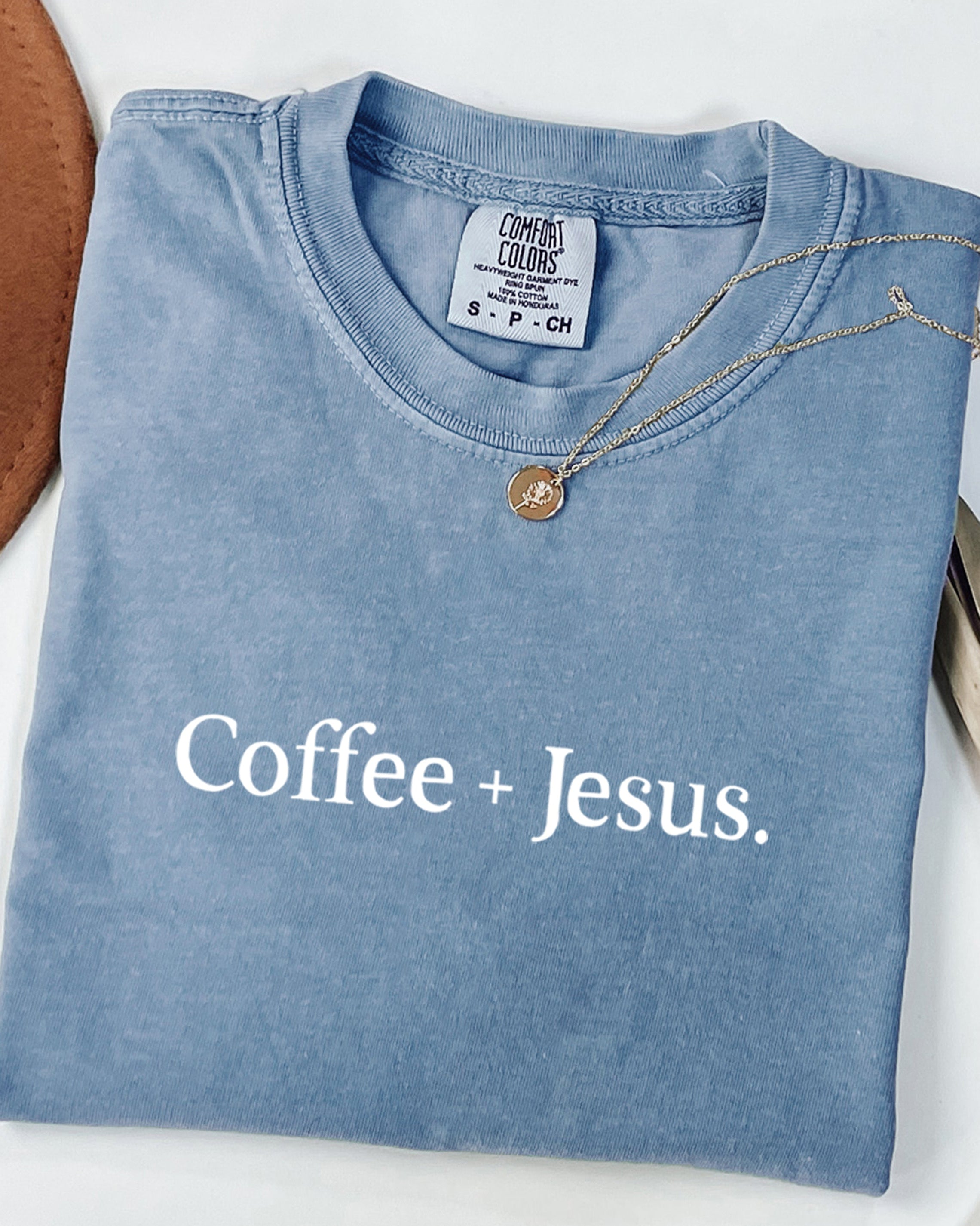 Coffee + Jesus Fall Thanksgiving day Christmas Autumn Comfort Colors Garment Dyed T Shirt