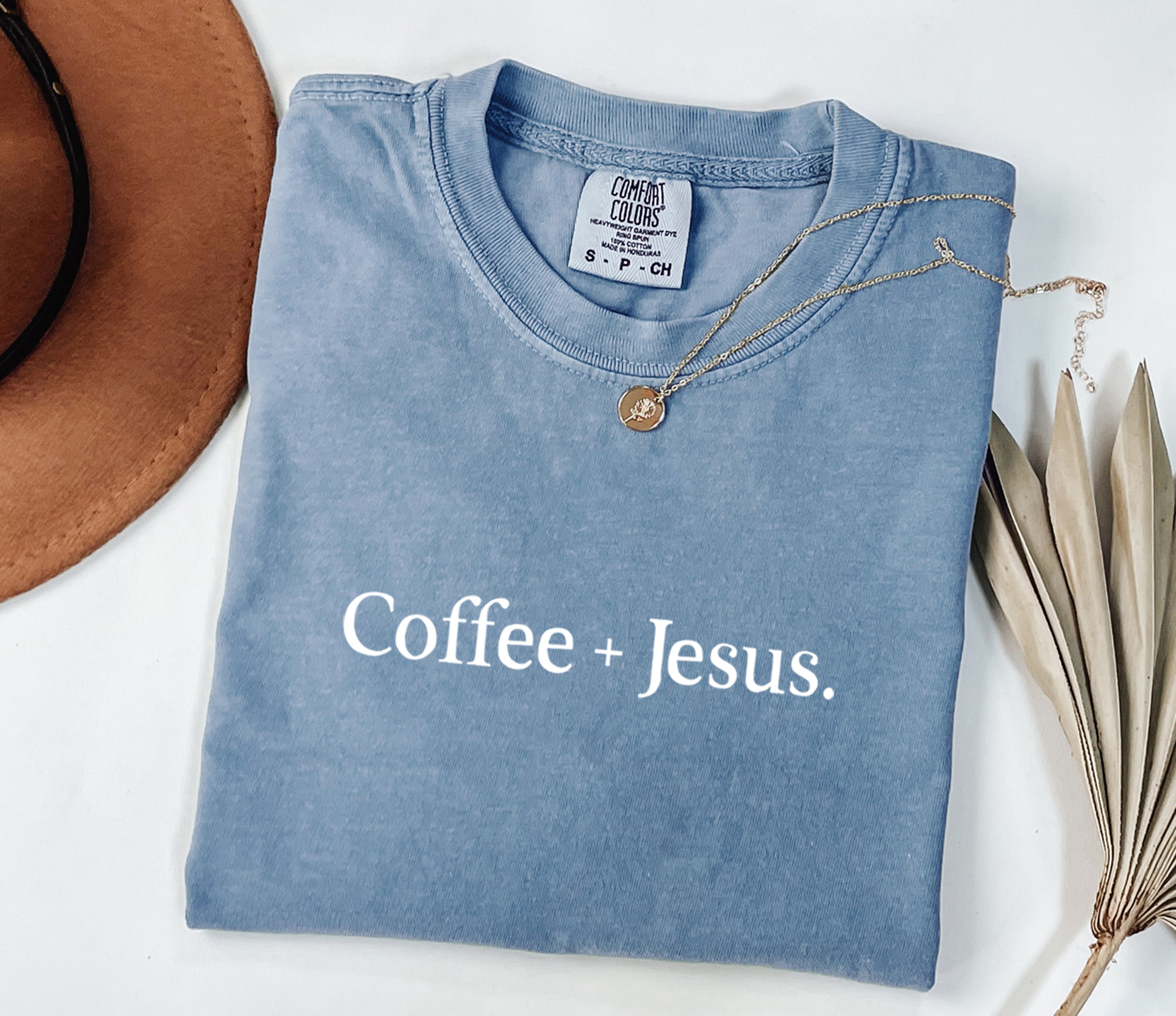 Coffee + Jesus Fall Thanksgiving day Christmas Autumn Comfort Colors Garment Dyed T Shirt
