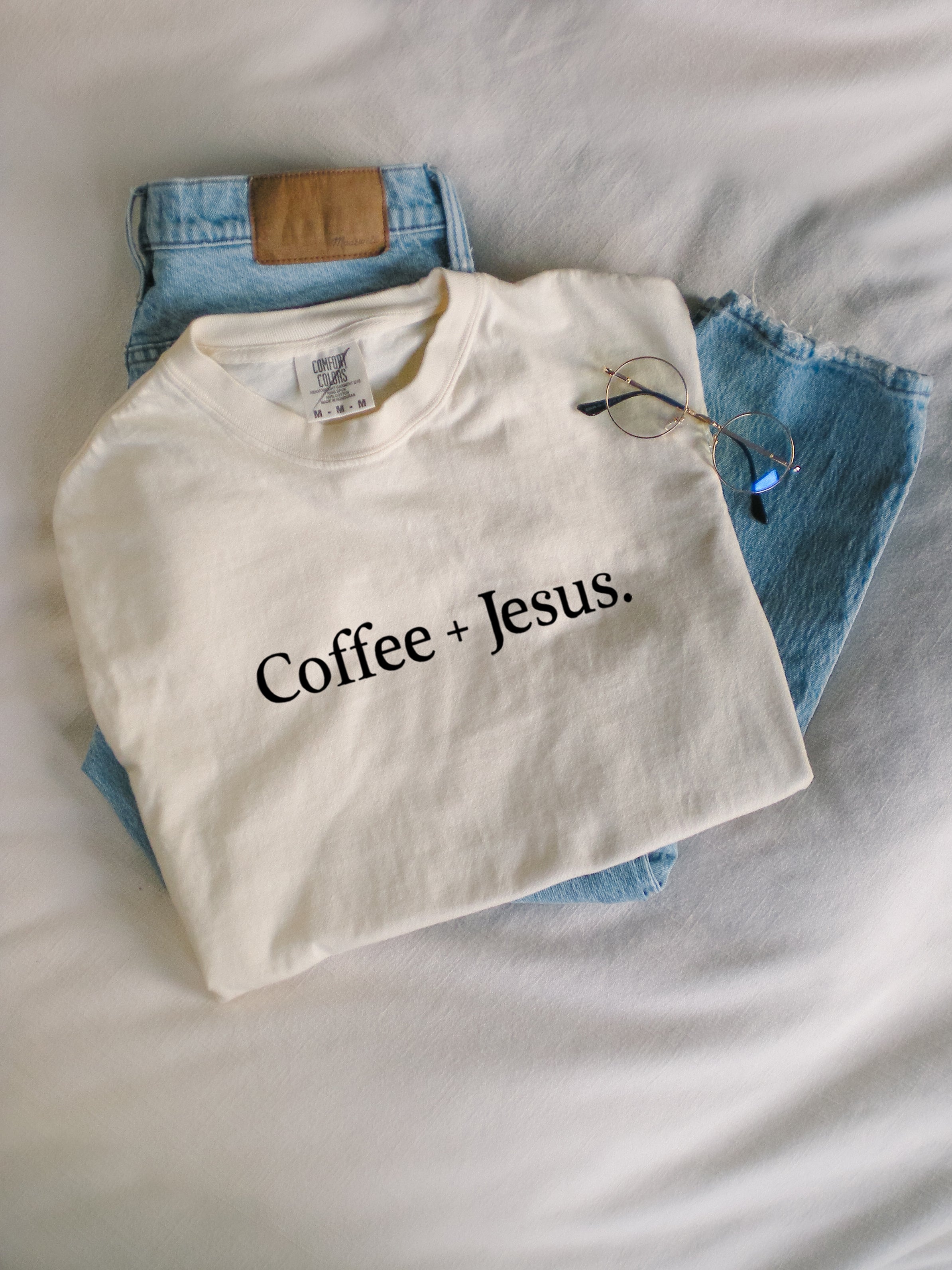 Coffee + Jesus Fall Thanksgiving day Christmas Autumn Comfort Colors Garment Dyed T Shirt
