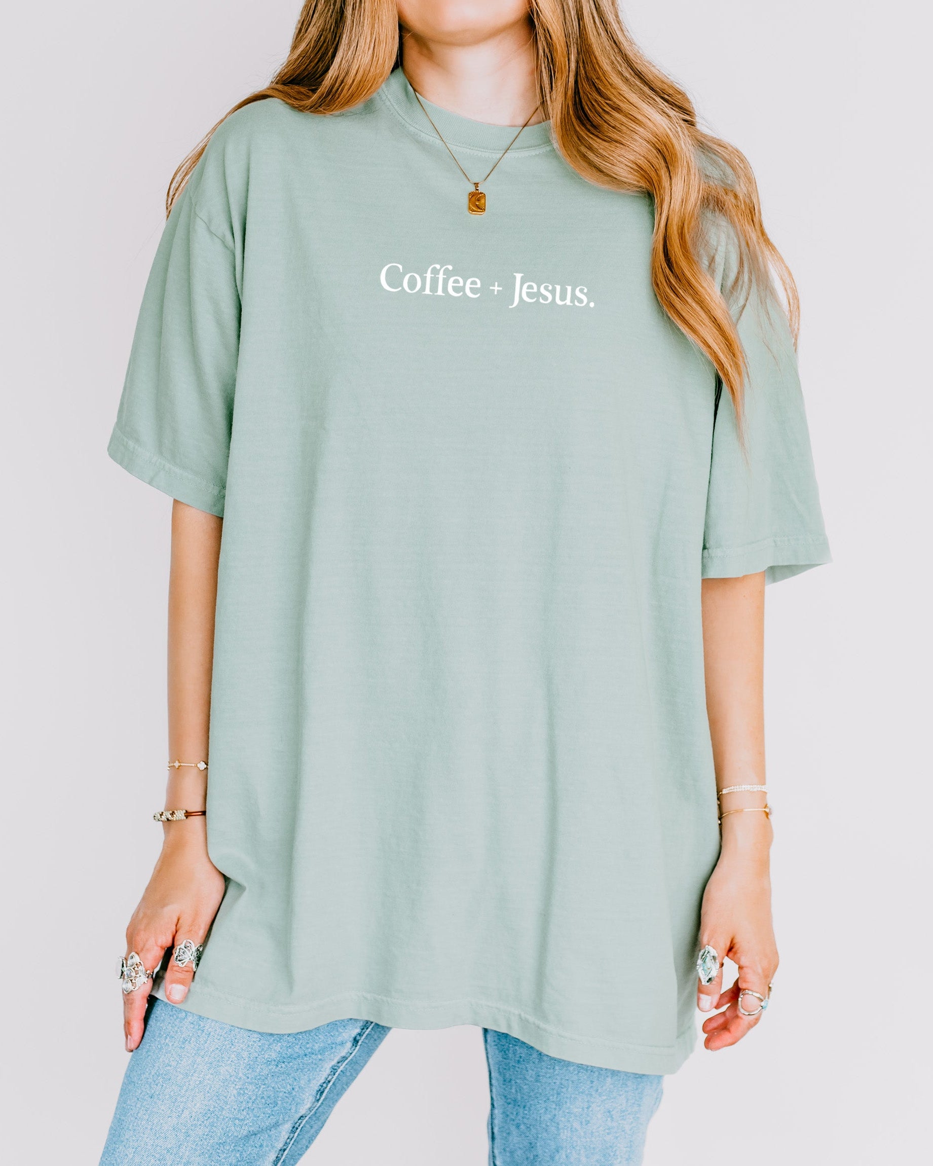 Coffee + Jesus Fall Thanksgiving day Christmas Autumn Comfort Colors Garment Dyed T Shirt