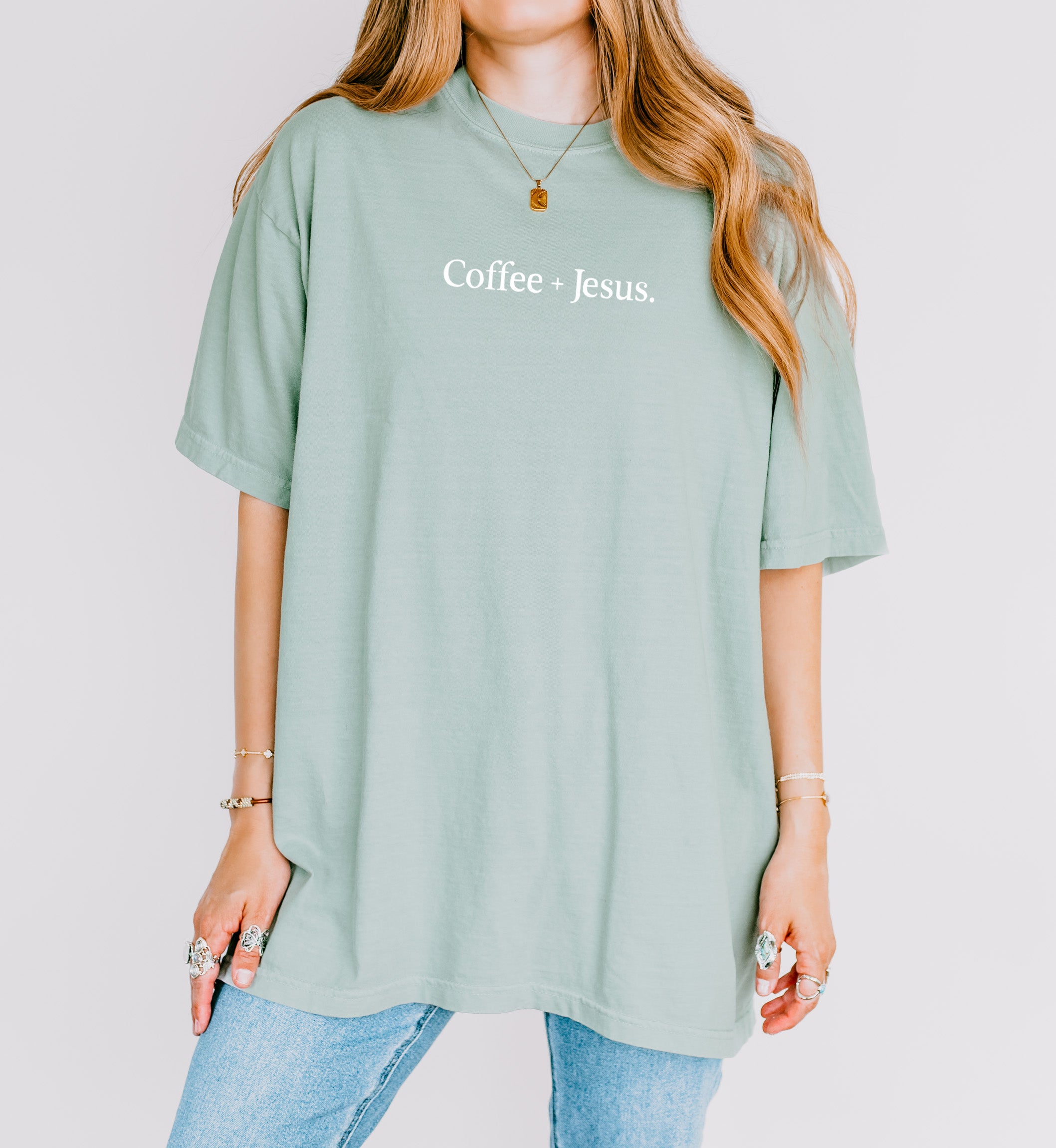 Coffee + Jesus Fall Thanksgiving day Christmas Autumn Comfort Colors Garment Dyed T Shirt