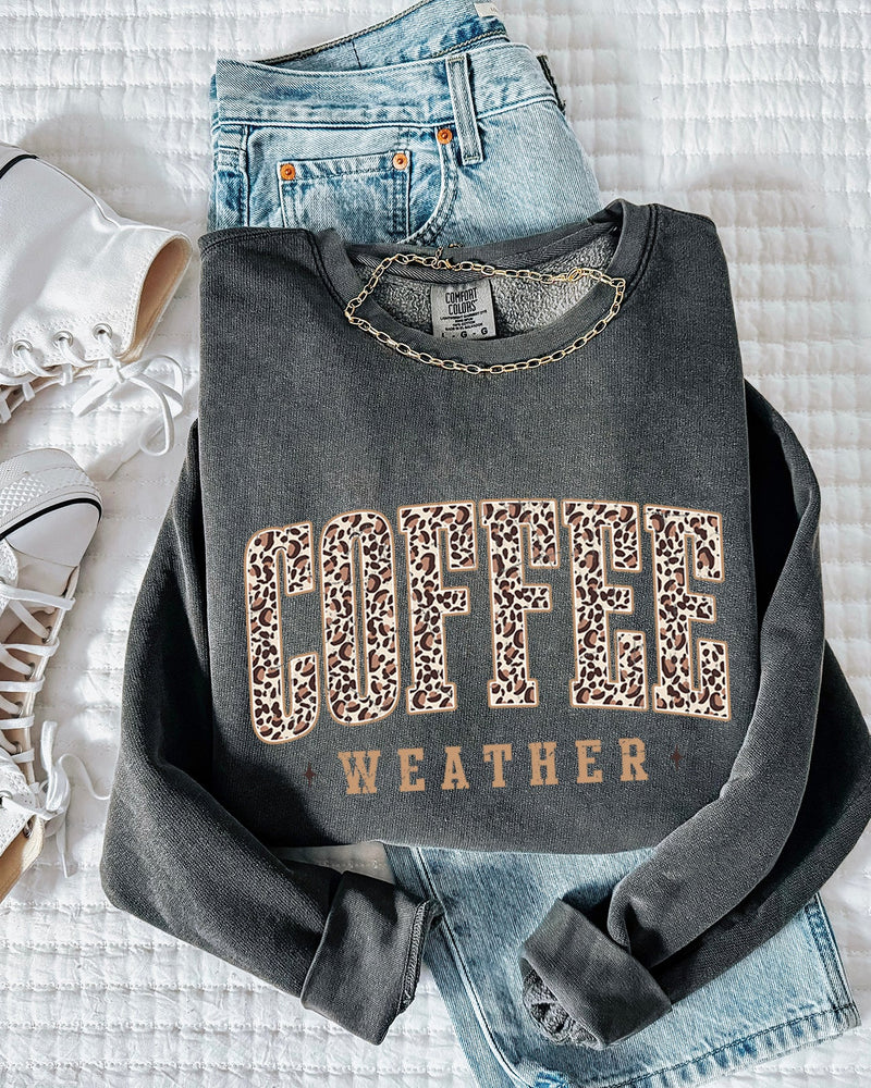 Coffee Season Fall Autumn Thanksgiving Day Garment Dyed Comfort Colors Sweatshirt