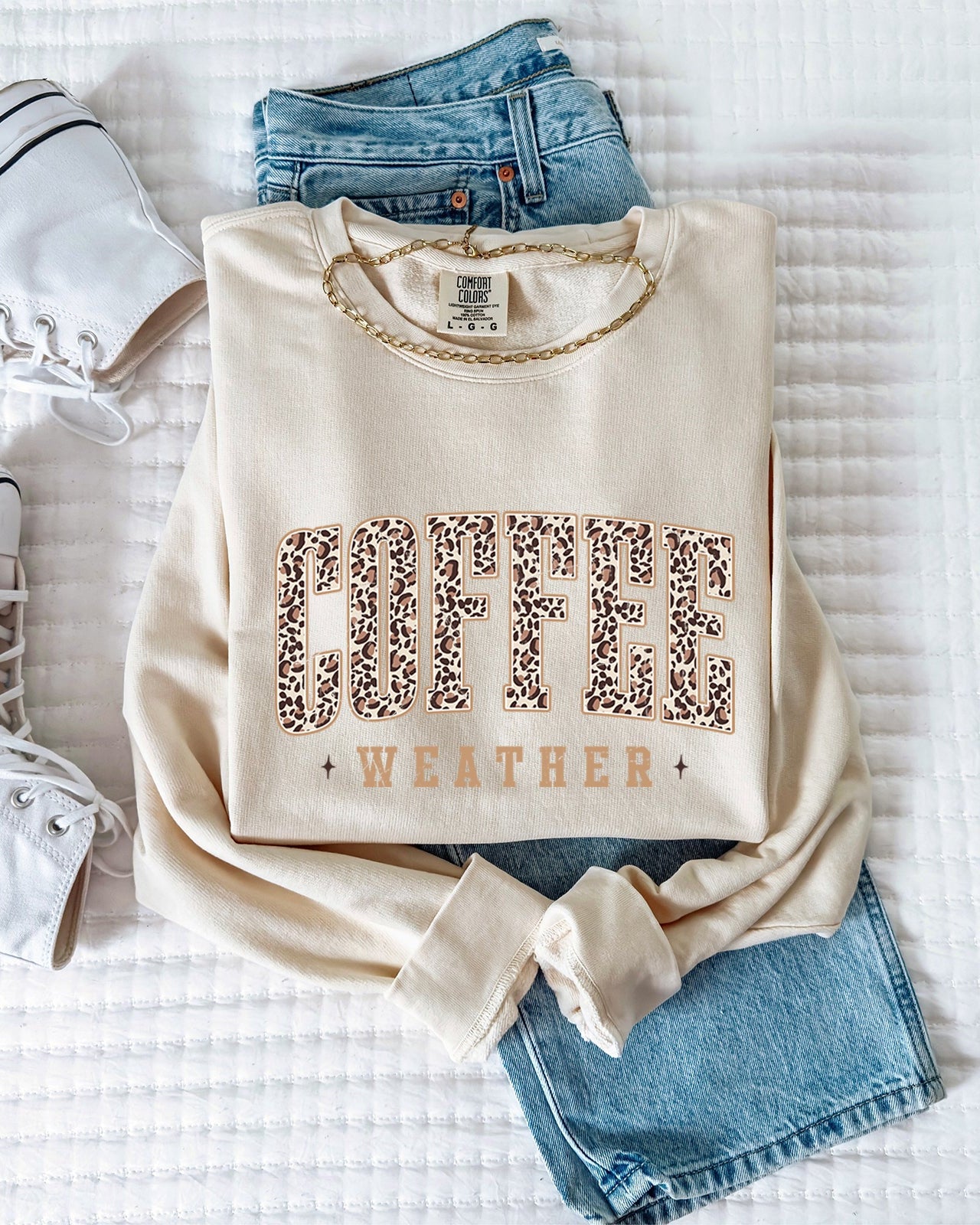 Coffee Season Fall Autumn Thanksgiving Day Garment Dyed Comfort Colors Sweatshirt