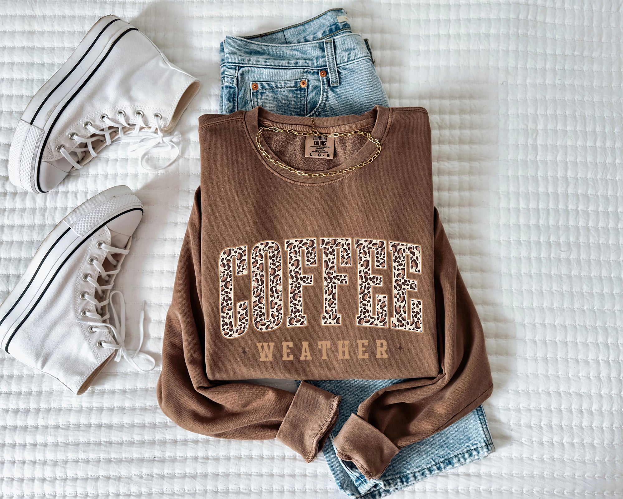 Coffee Season Fall Autumn Thanksgiving Day Garment Dyed Comfort Colors Sweatshirt