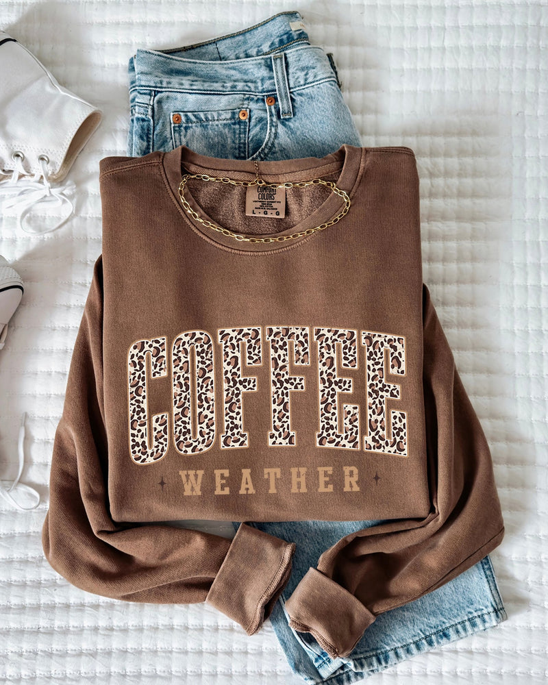 Coffee Season Fall Autumn Thanksgiving Day Garment Dyed Comfort Colors Sweatshirt