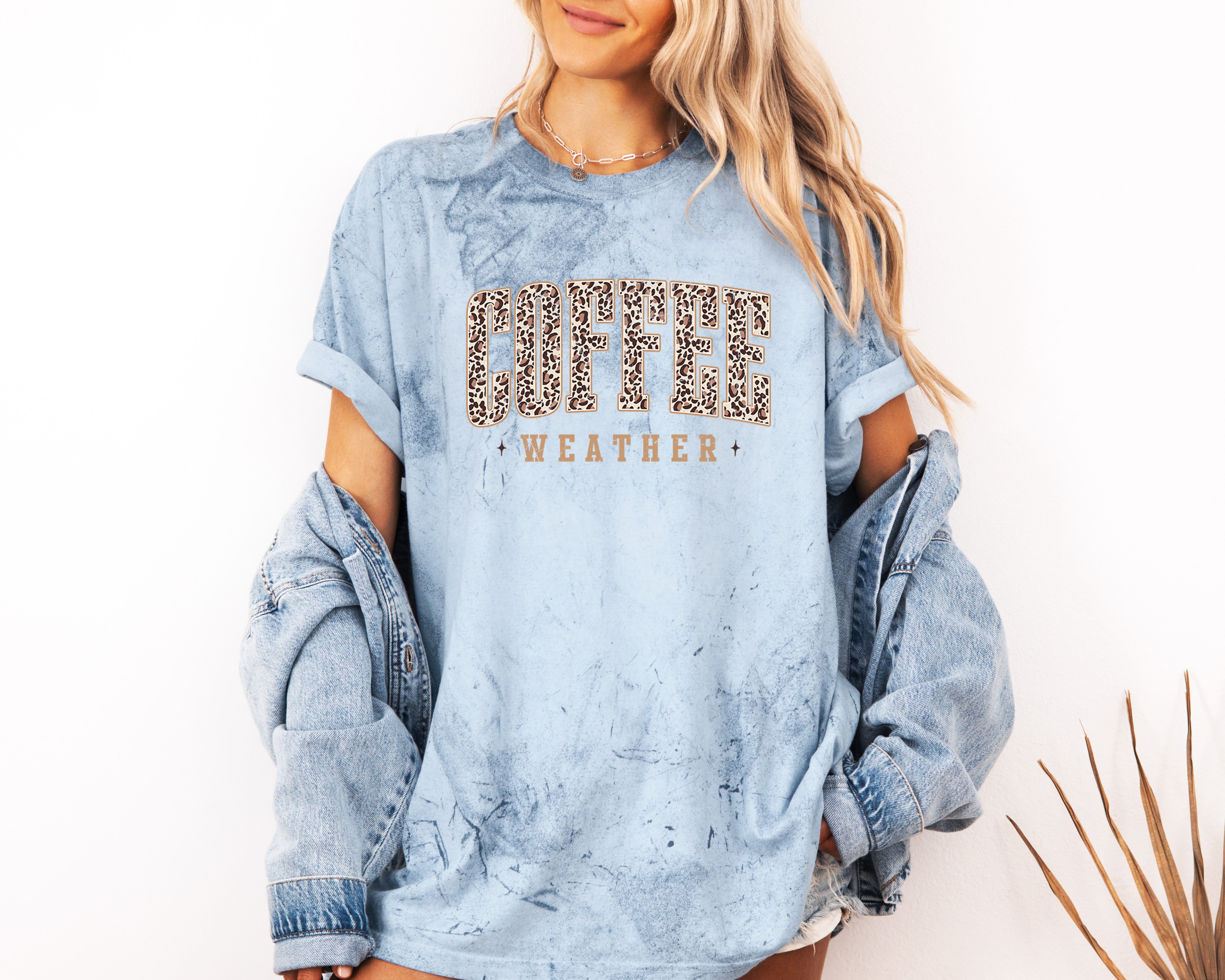 Coffee Weather Fall Thanksgiving day Christmas Autumn Comfort Colors Garment Dyed T Shirt