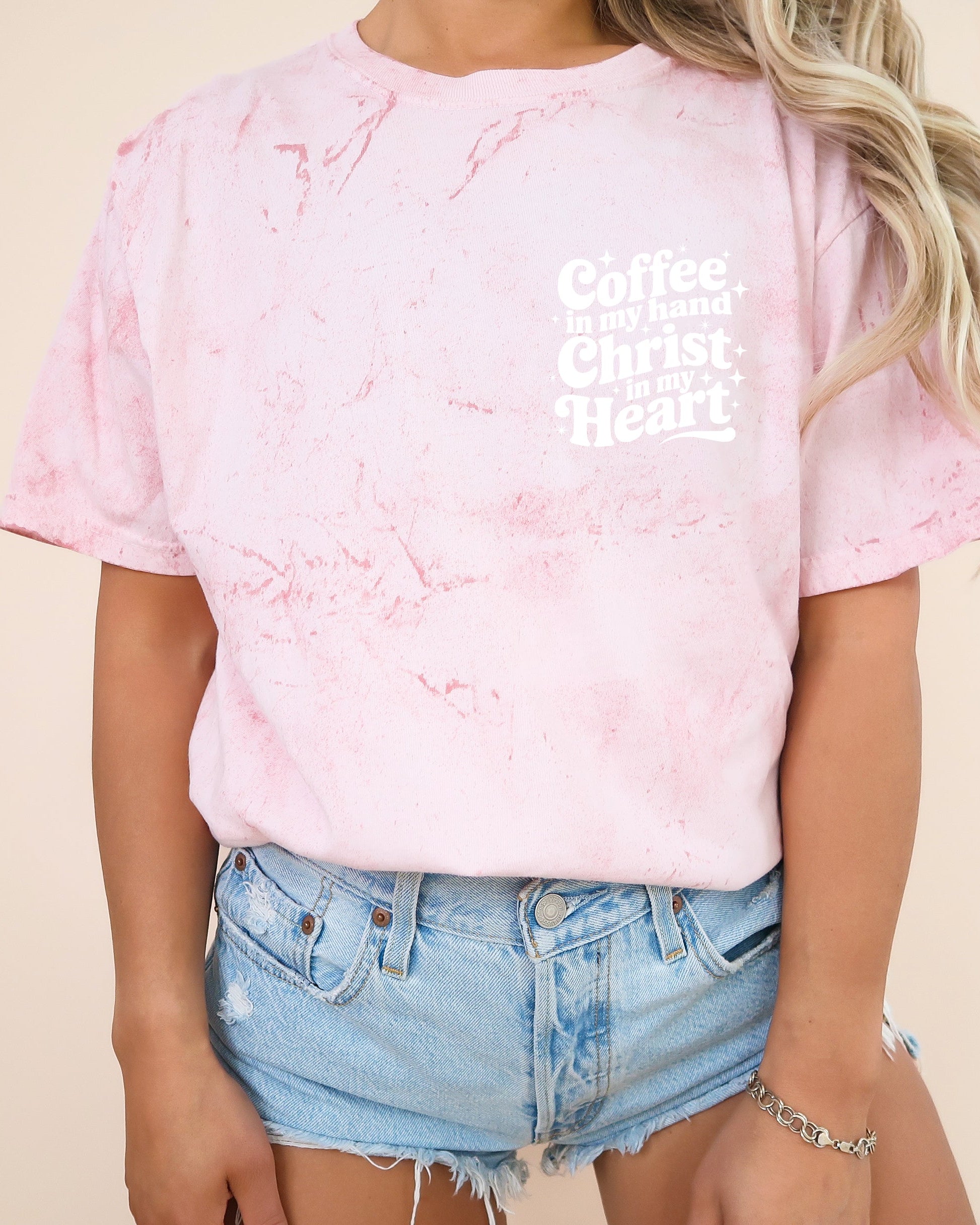 Coffee in my hand Christ in my heart Fall Thanksgiving day Christmas Autumn Comfort Colors Garment Dyed T Shirt