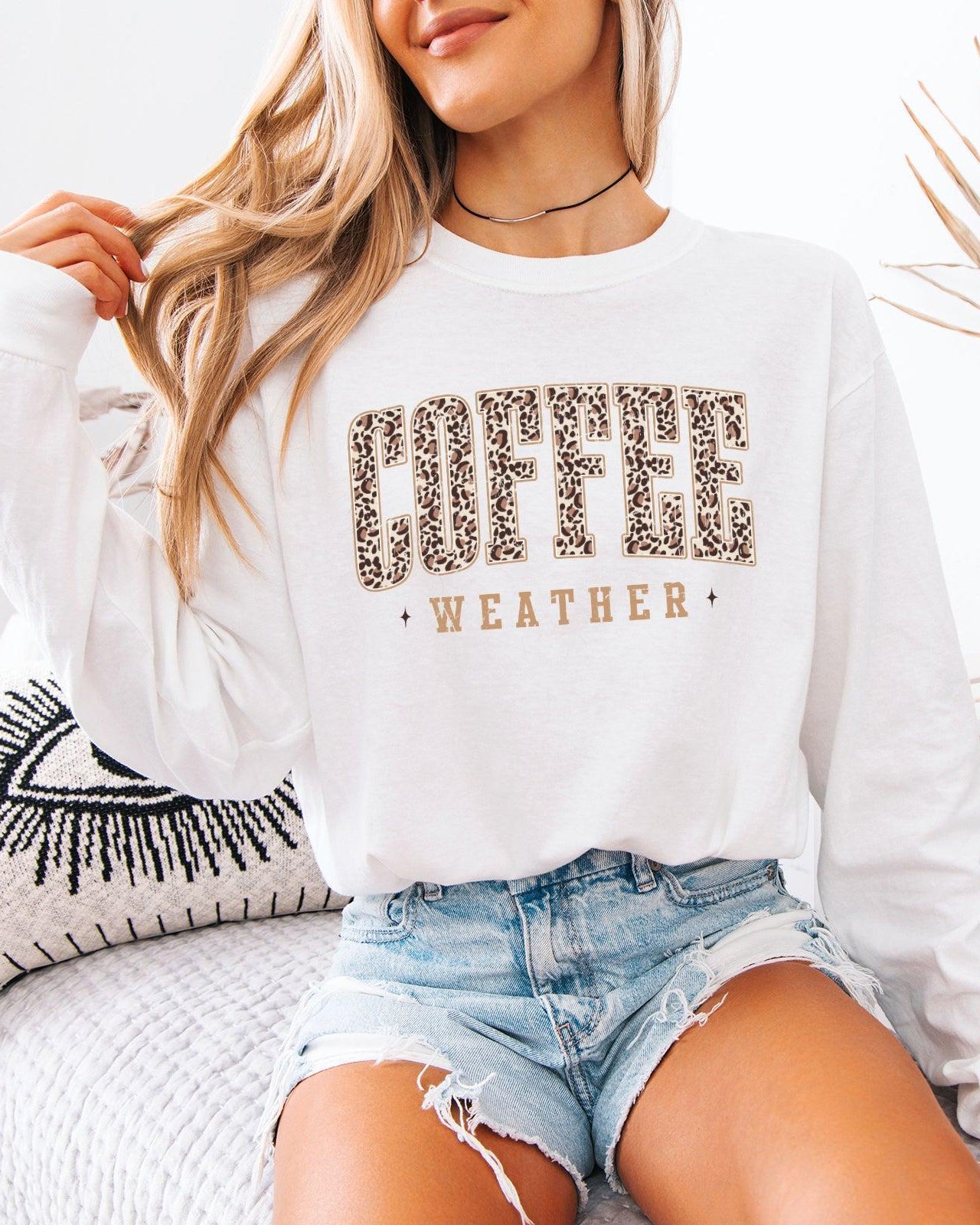 Comfort Colors Coffee Weather Fall Thanksgiving Day Long Sleeve Shirt