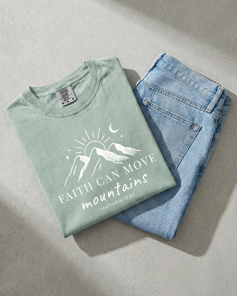 Faith can move mountains Comfort Colors Garment Dyed T Shirt (New)