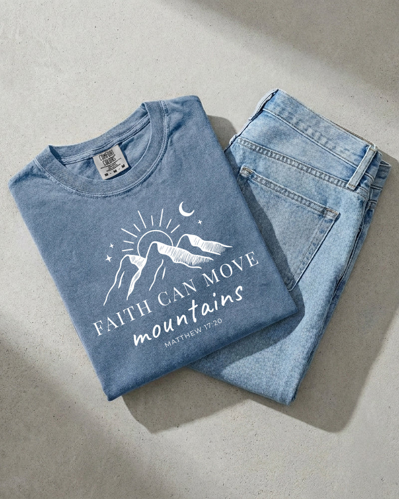 Faith can move mountains Comfort Colors Garment Dyed T Shirt (New)